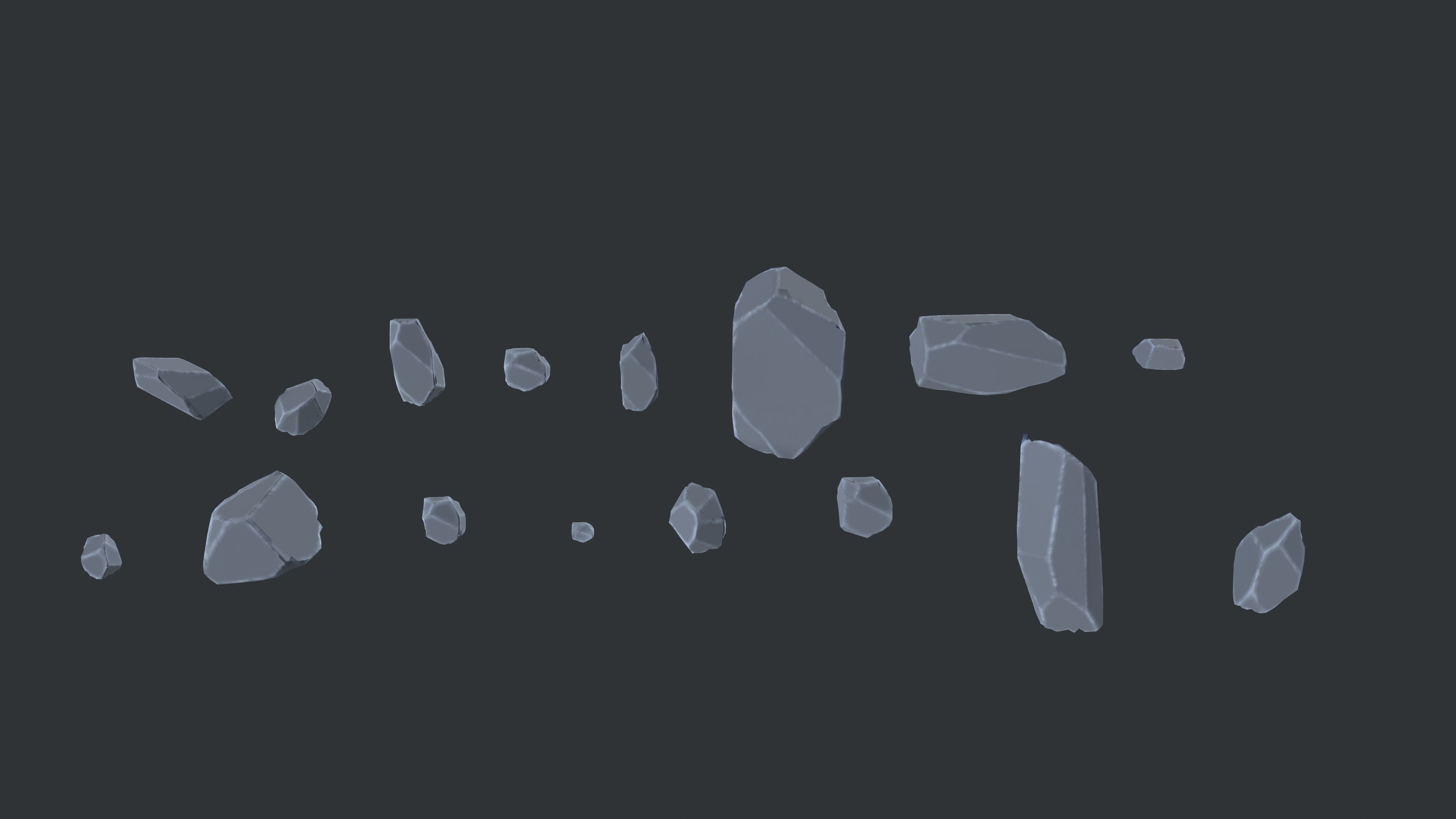 Stylized Low Poly Rock Pack 3D Models Low-poly 3D model_1