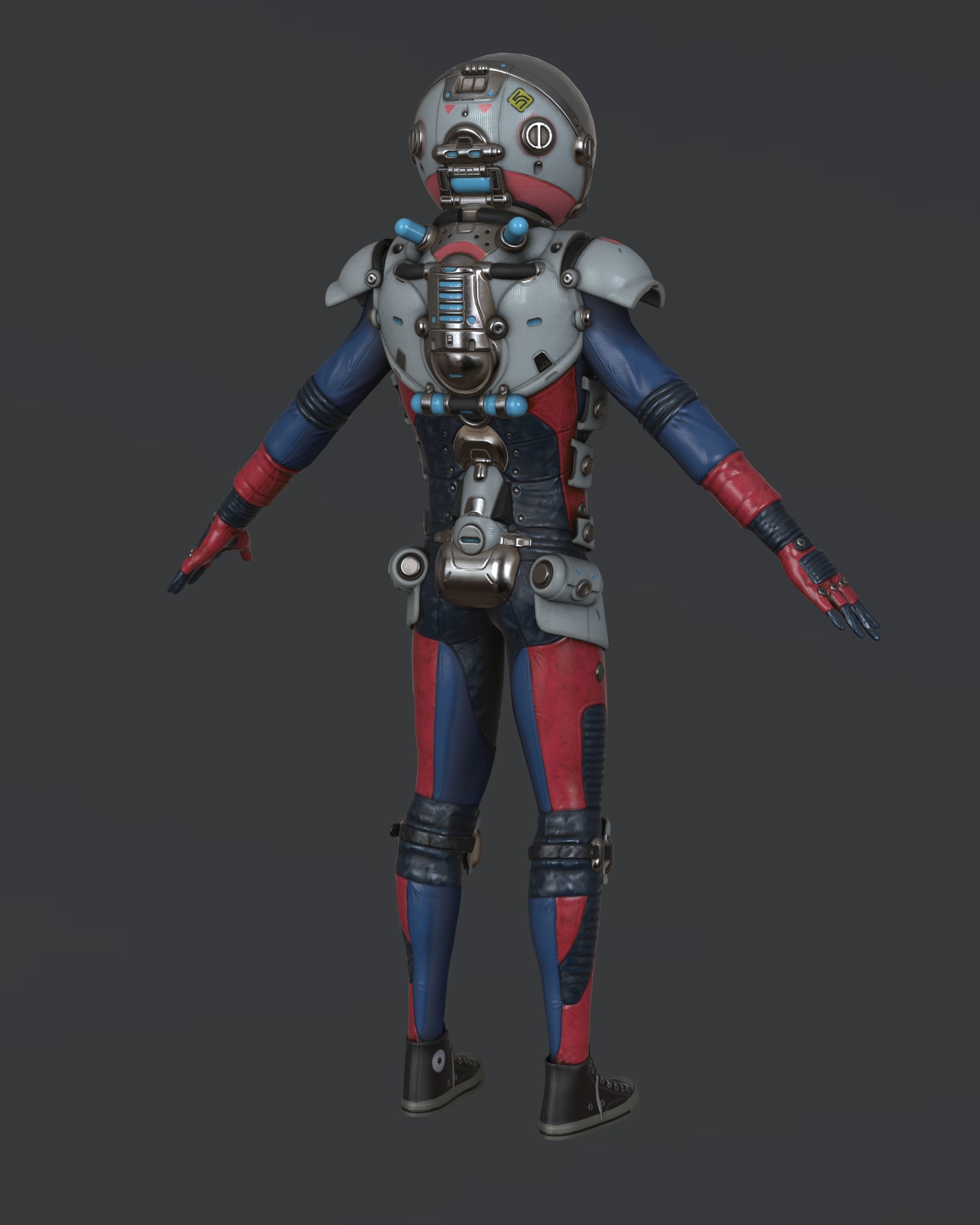 Spacesuit Stylized  Low-poly 3D model_7