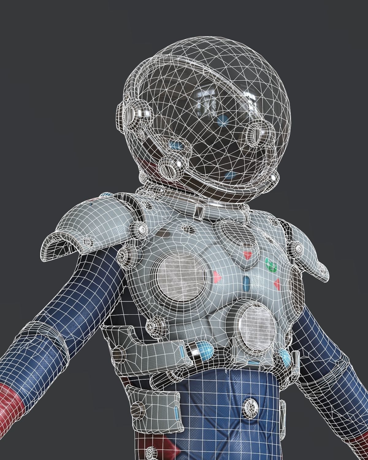 Spacesuit Stylized  Low-poly 3D model_10