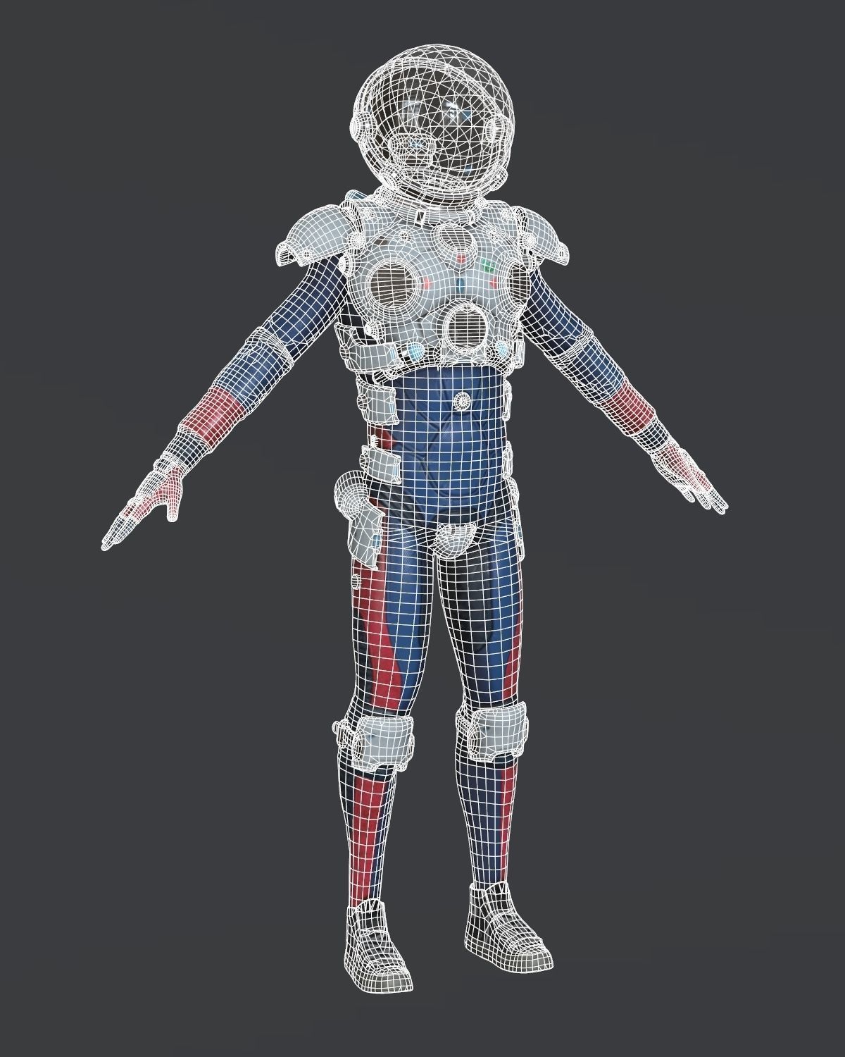 Spacesuit Stylized  Low-poly 3D model_16