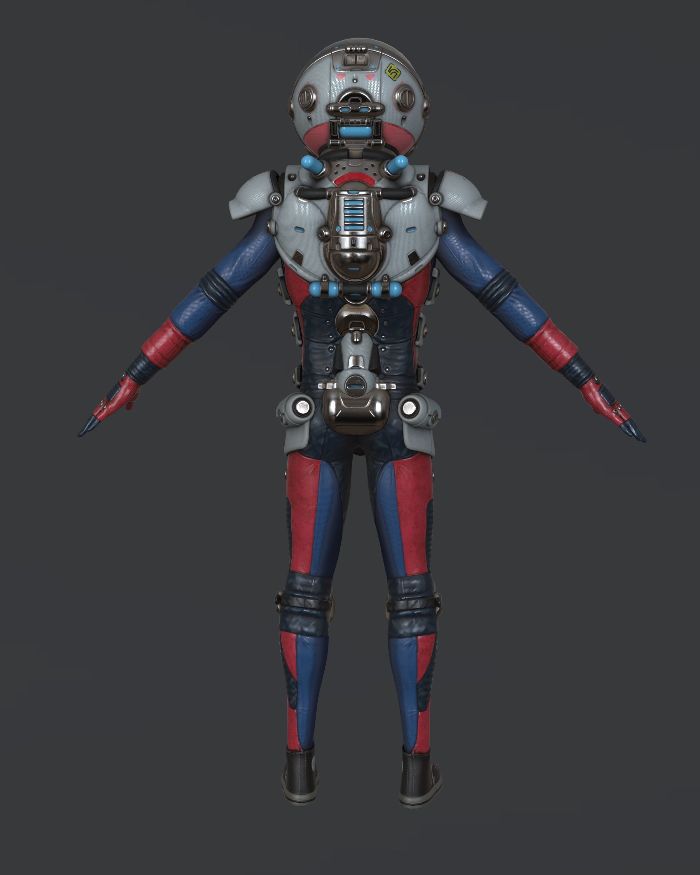 Spacesuit Stylized  Low-poly 3D model_5