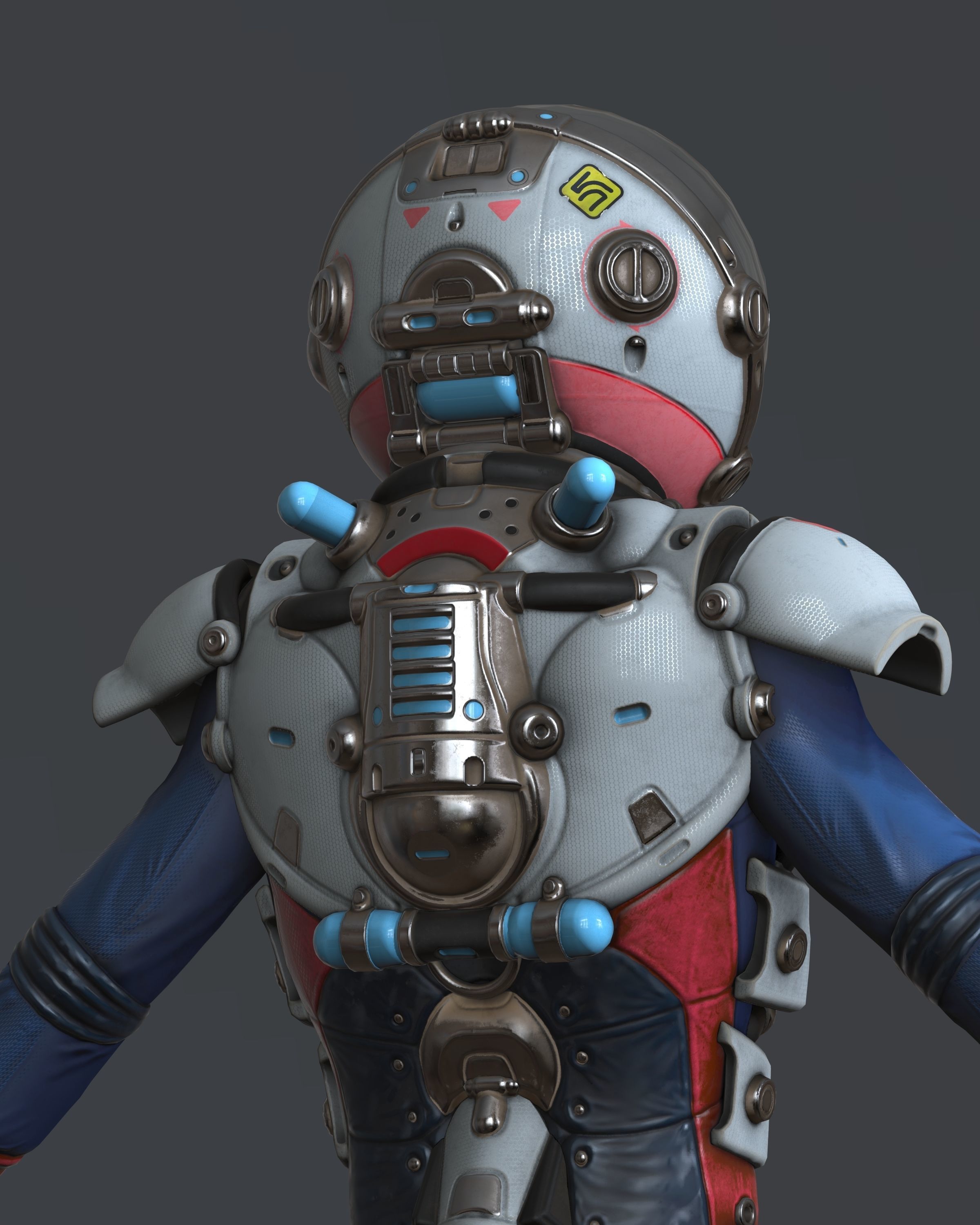 Spacesuit Stylized  Low-poly 3D model_1