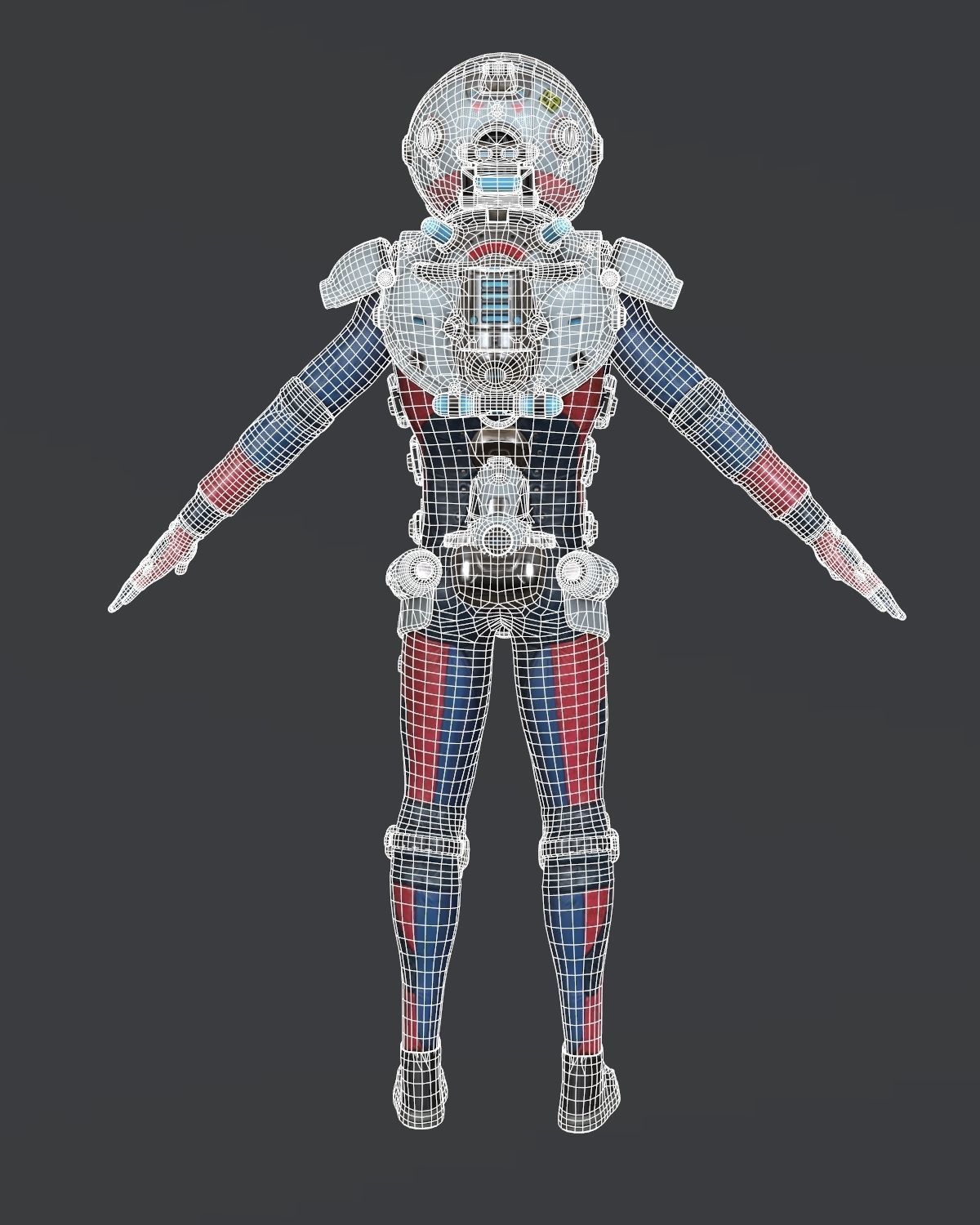 Spacesuit Stylized  Low-poly 3D model_17