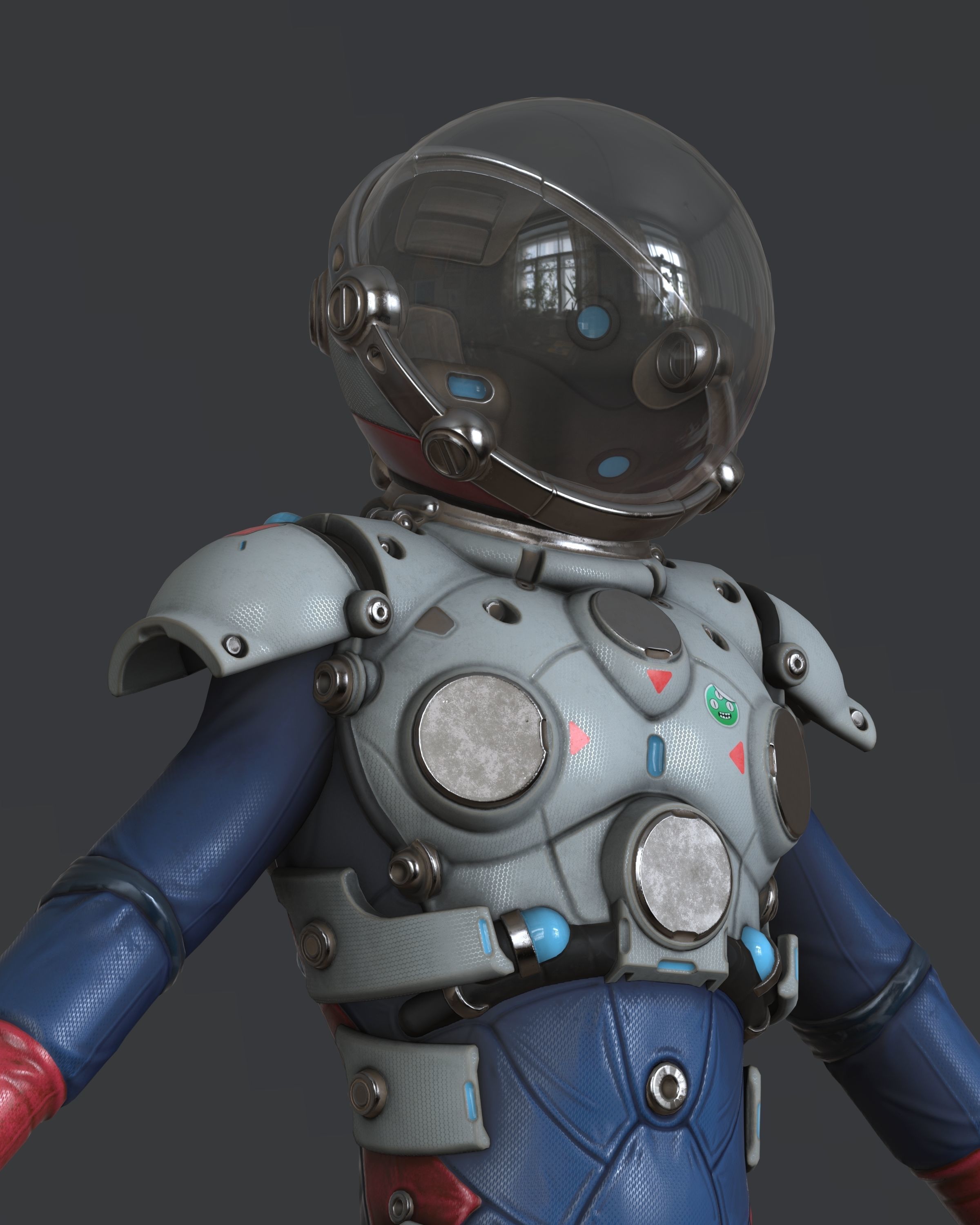 Spacesuit Stylized  Low-poly 3D model_3