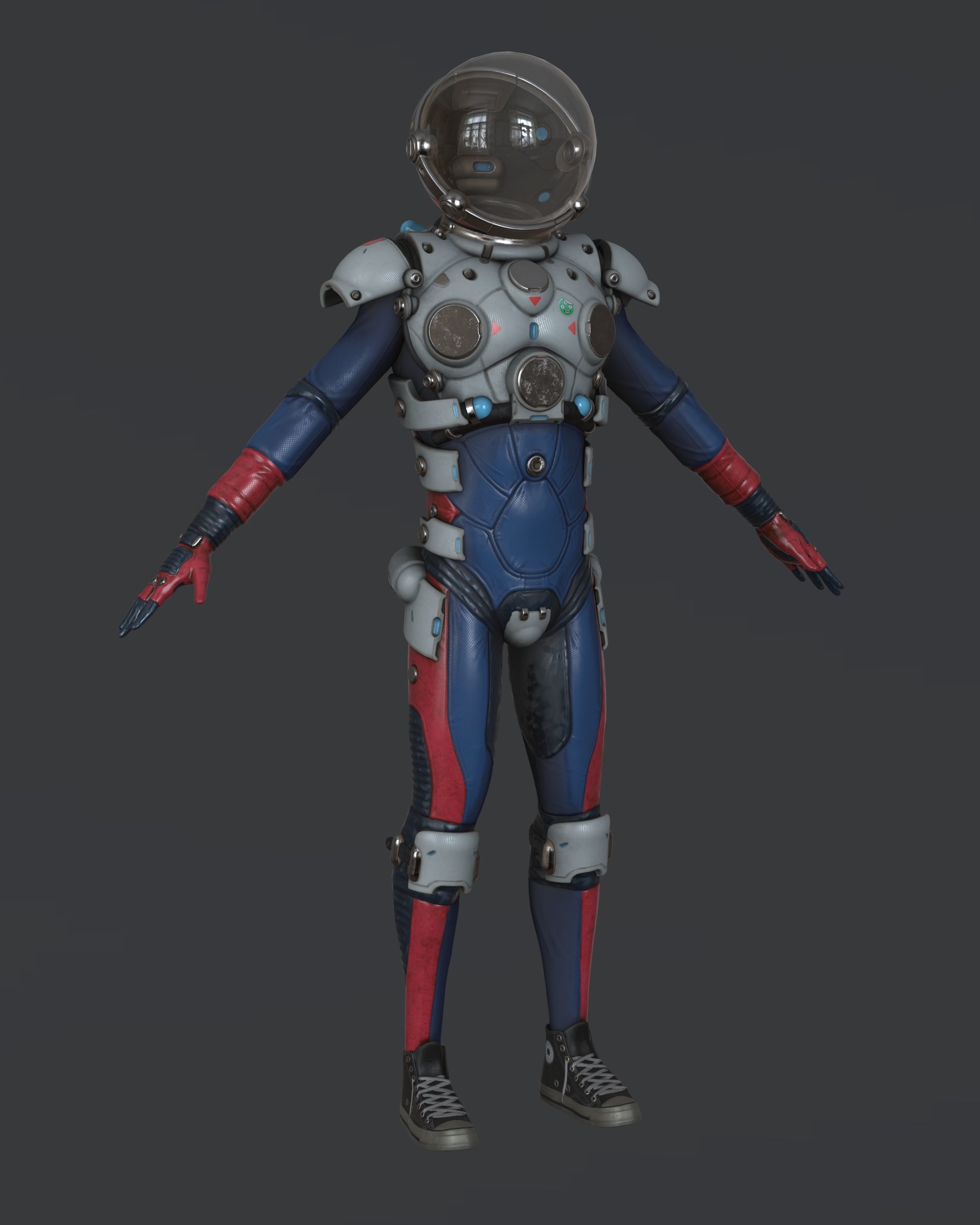 Spacesuit Stylized  Low-poly 3D model_6