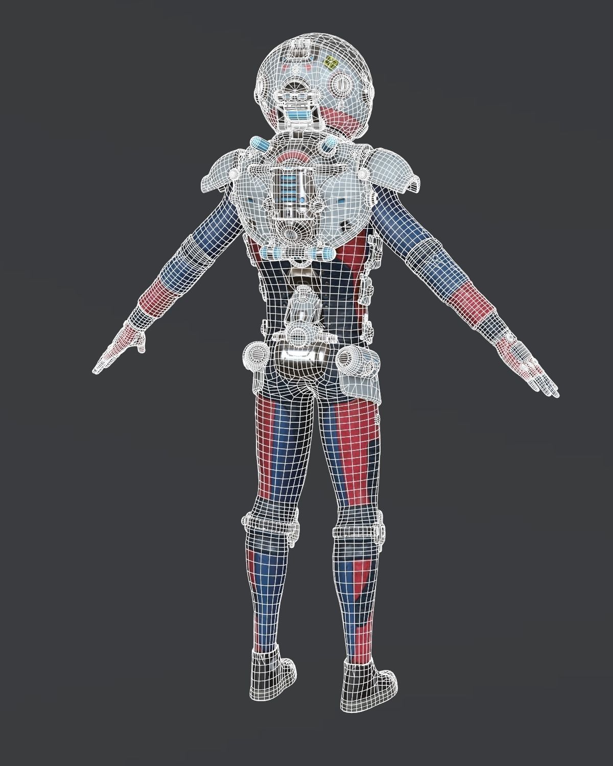 Spacesuit Stylized  Low-poly 3D model_15