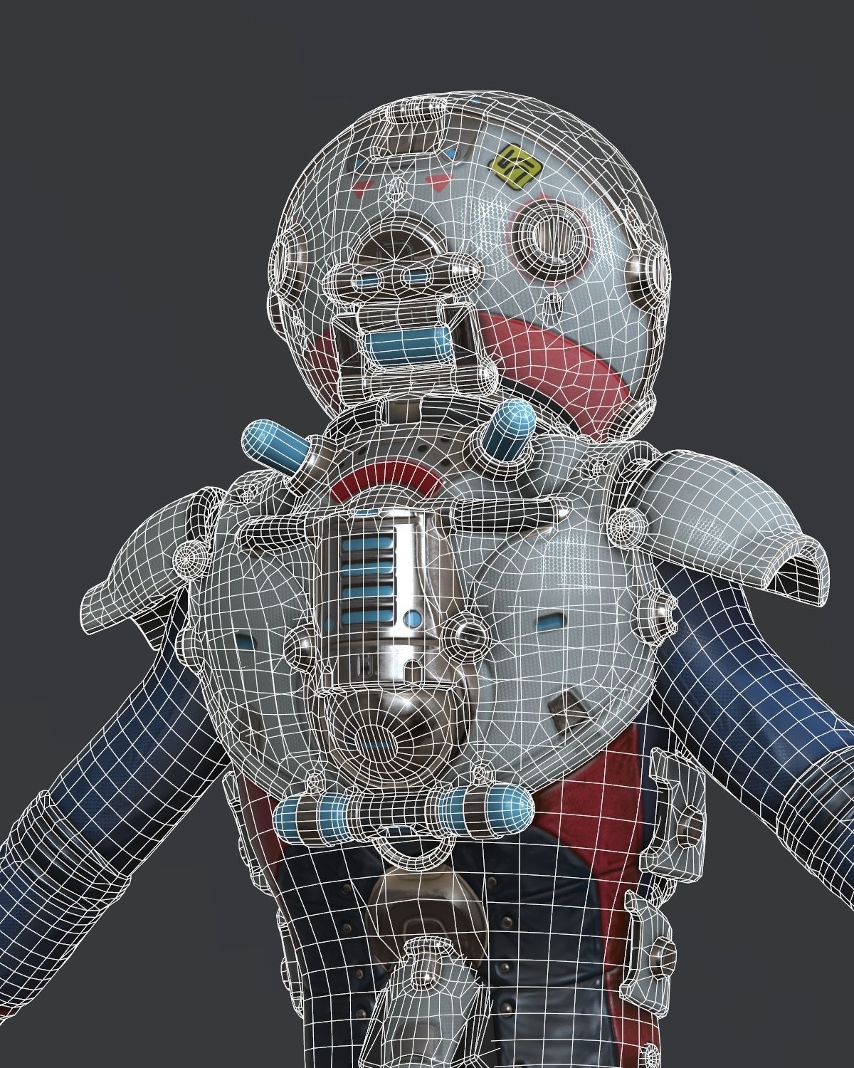 Spacesuit Stylized  Low-poly 3D model_11