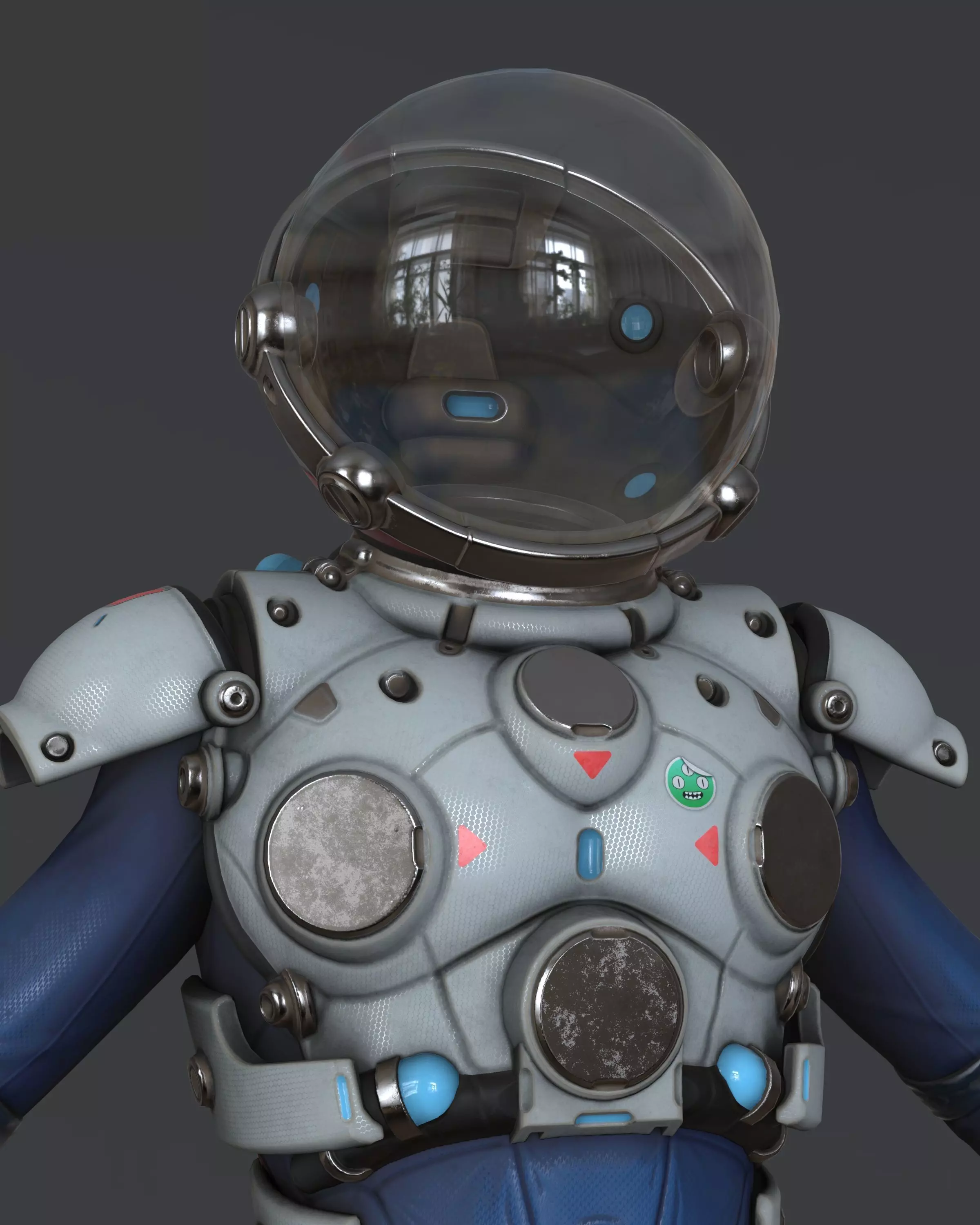 Spacesuit Stylized  Low-poly 3D model_0