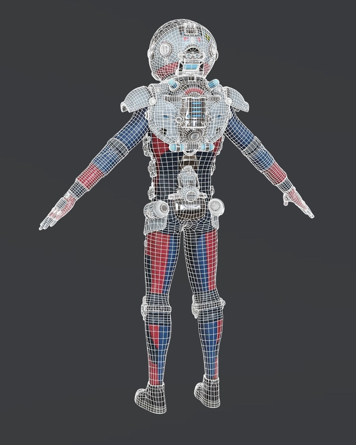 Spacesuit Stylized  Low-poly 3D model_14