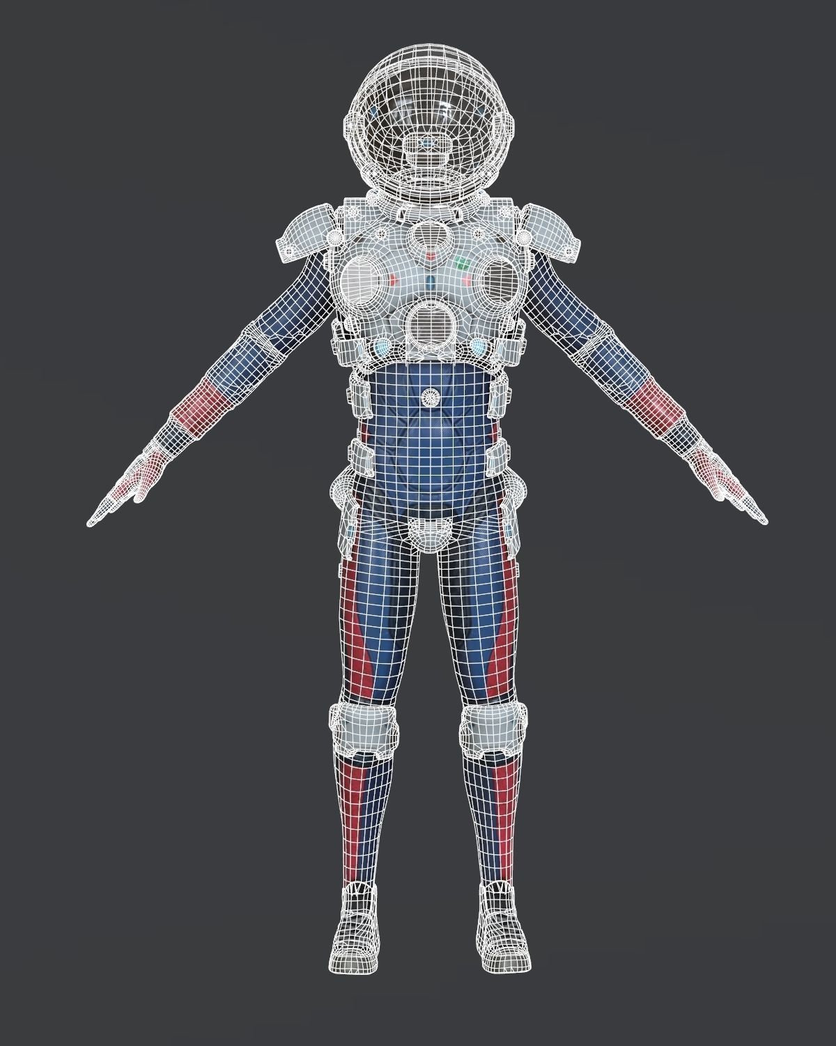 Spacesuit Stylized  Low-poly 3D model_13