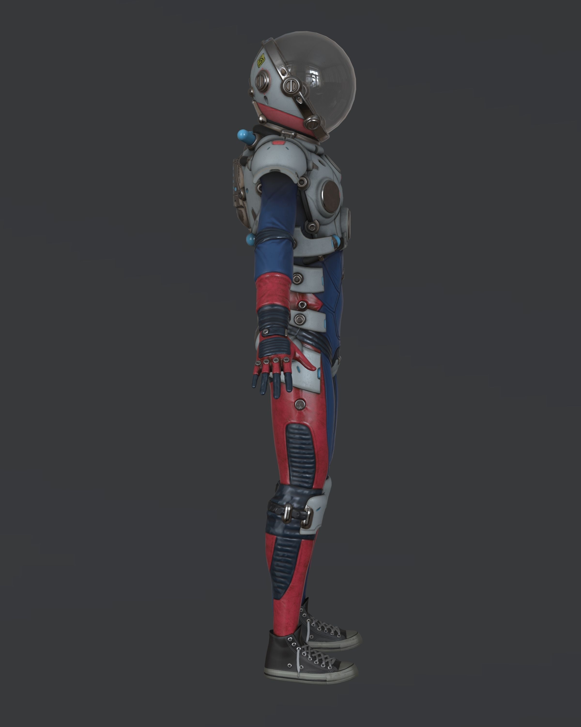Spacesuit Stylized  Low-poly 3D model_4