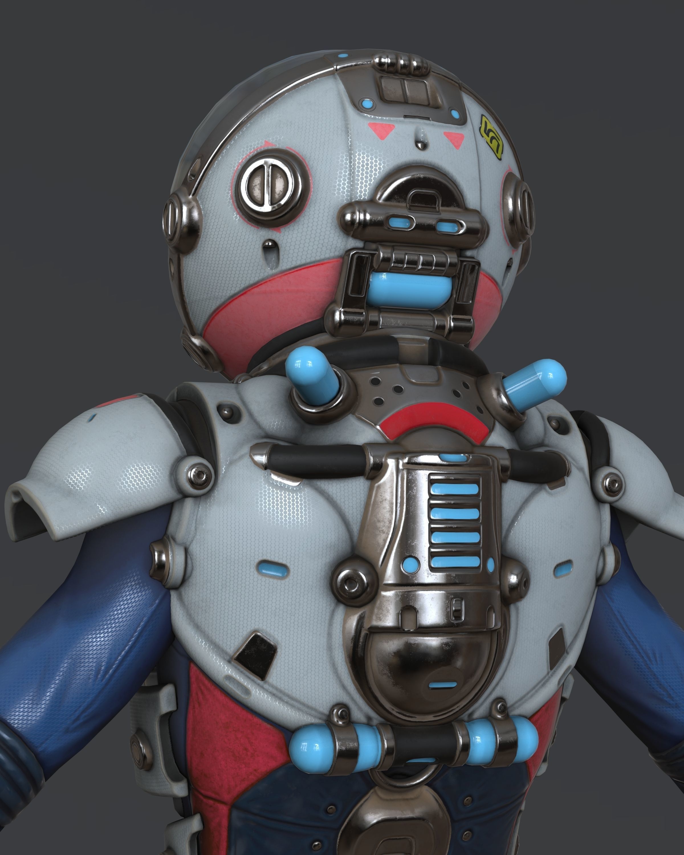 Spacesuit Stylized  Low-poly 3D model_2