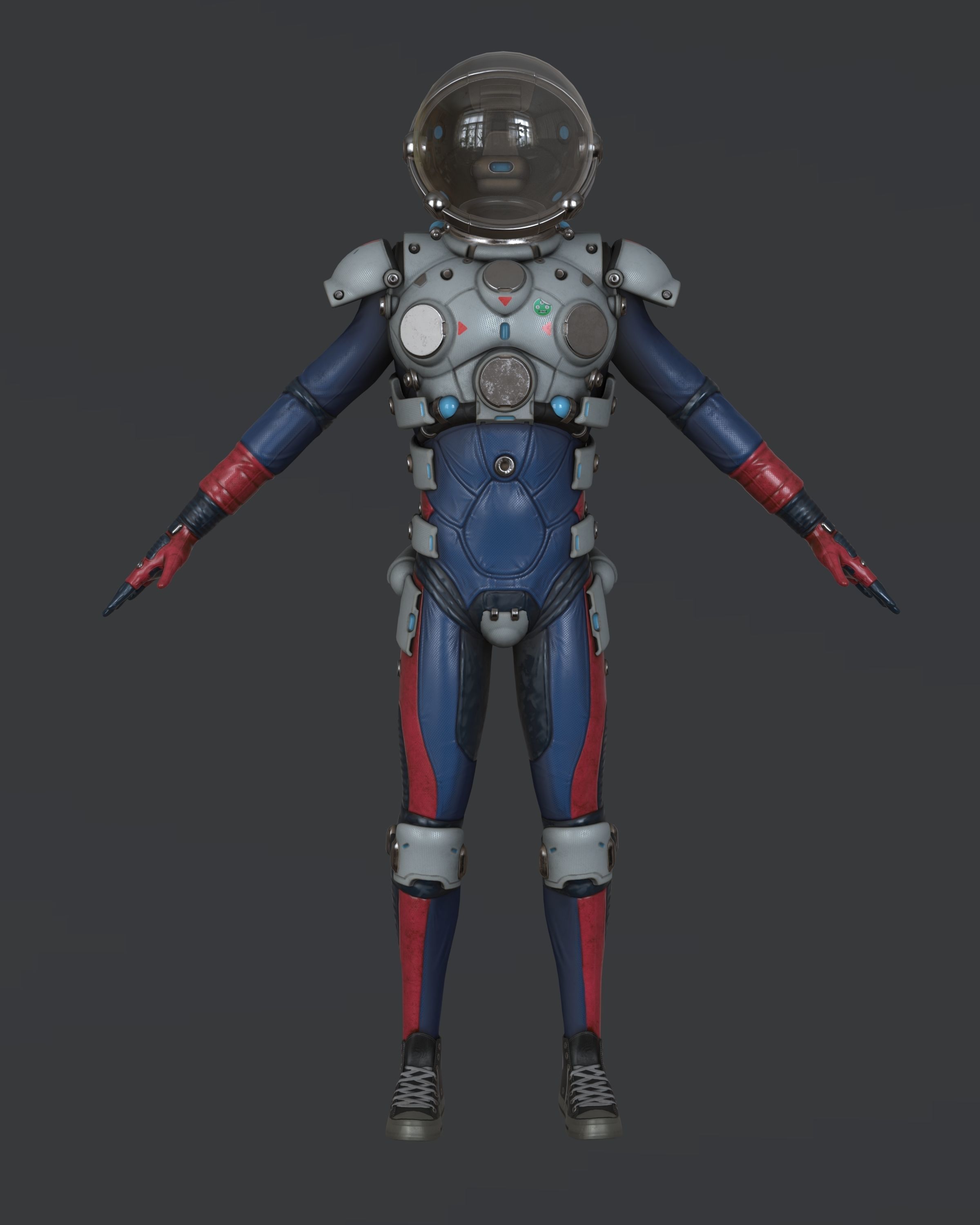 Spacesuit Stylized  Low-poly 3D model_9