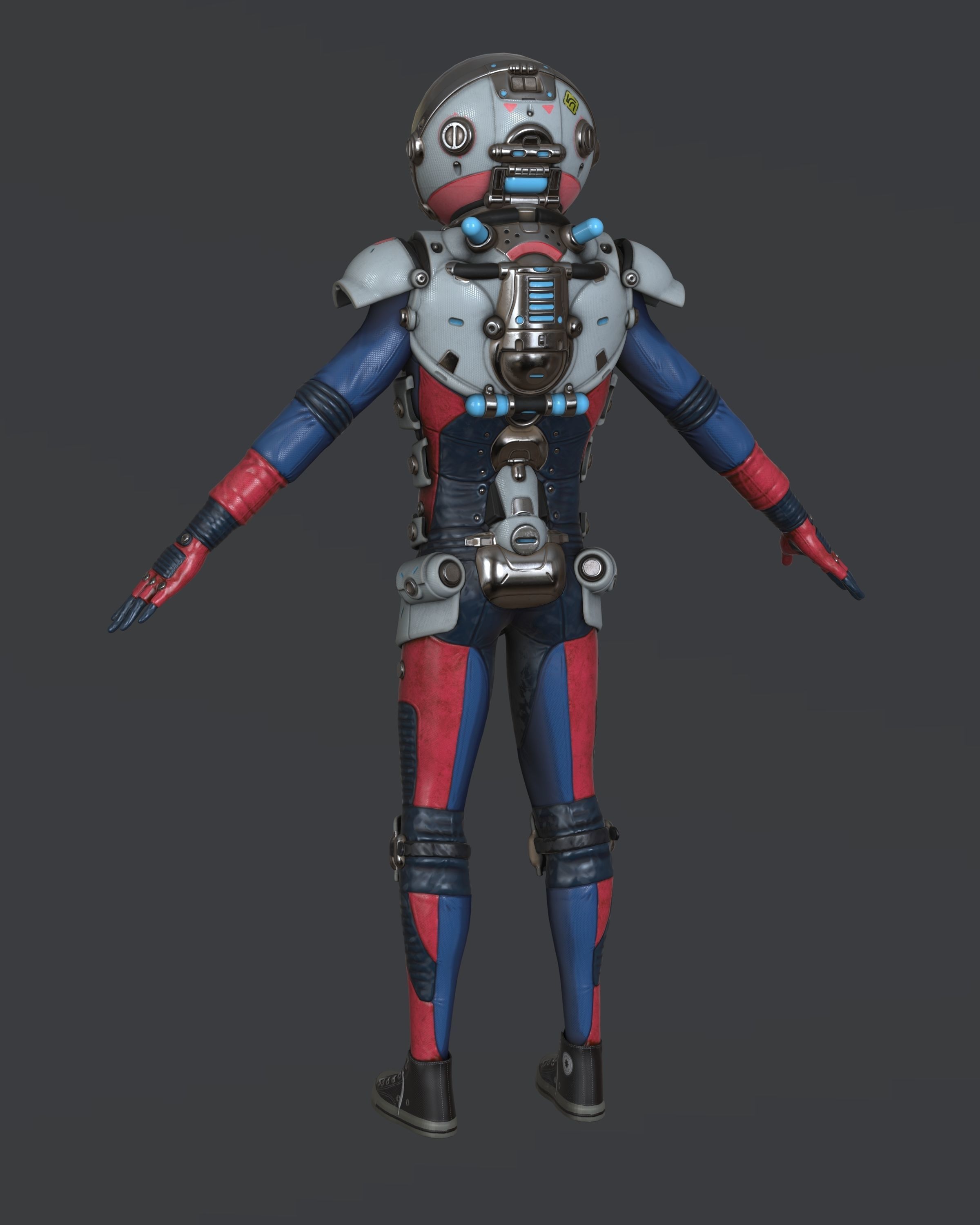 Spacesuit Stylized  Low-poly 3D model_8