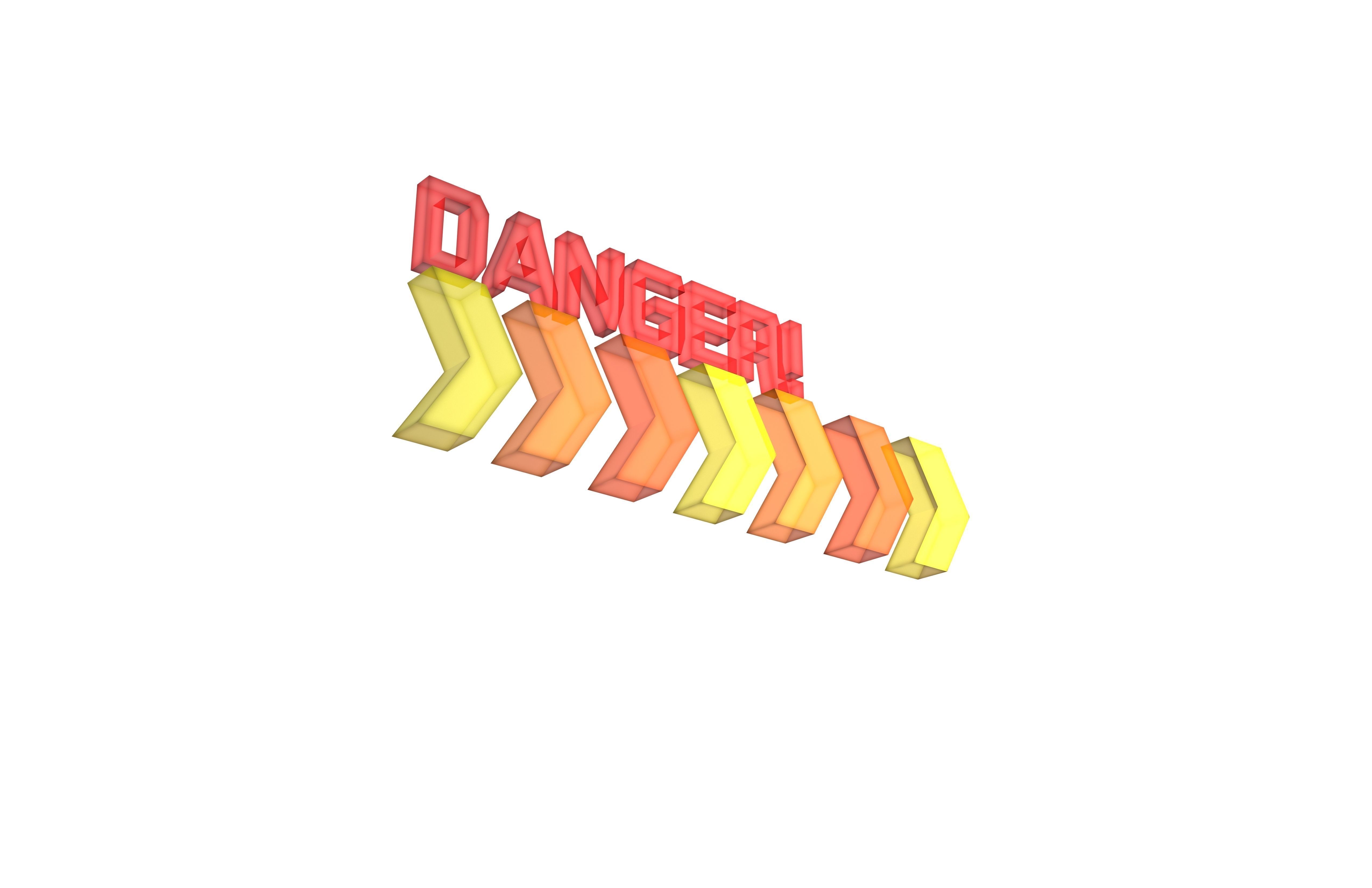 Cyberpunk Future Danger Sign v2 019 Low-poly 3D model_3