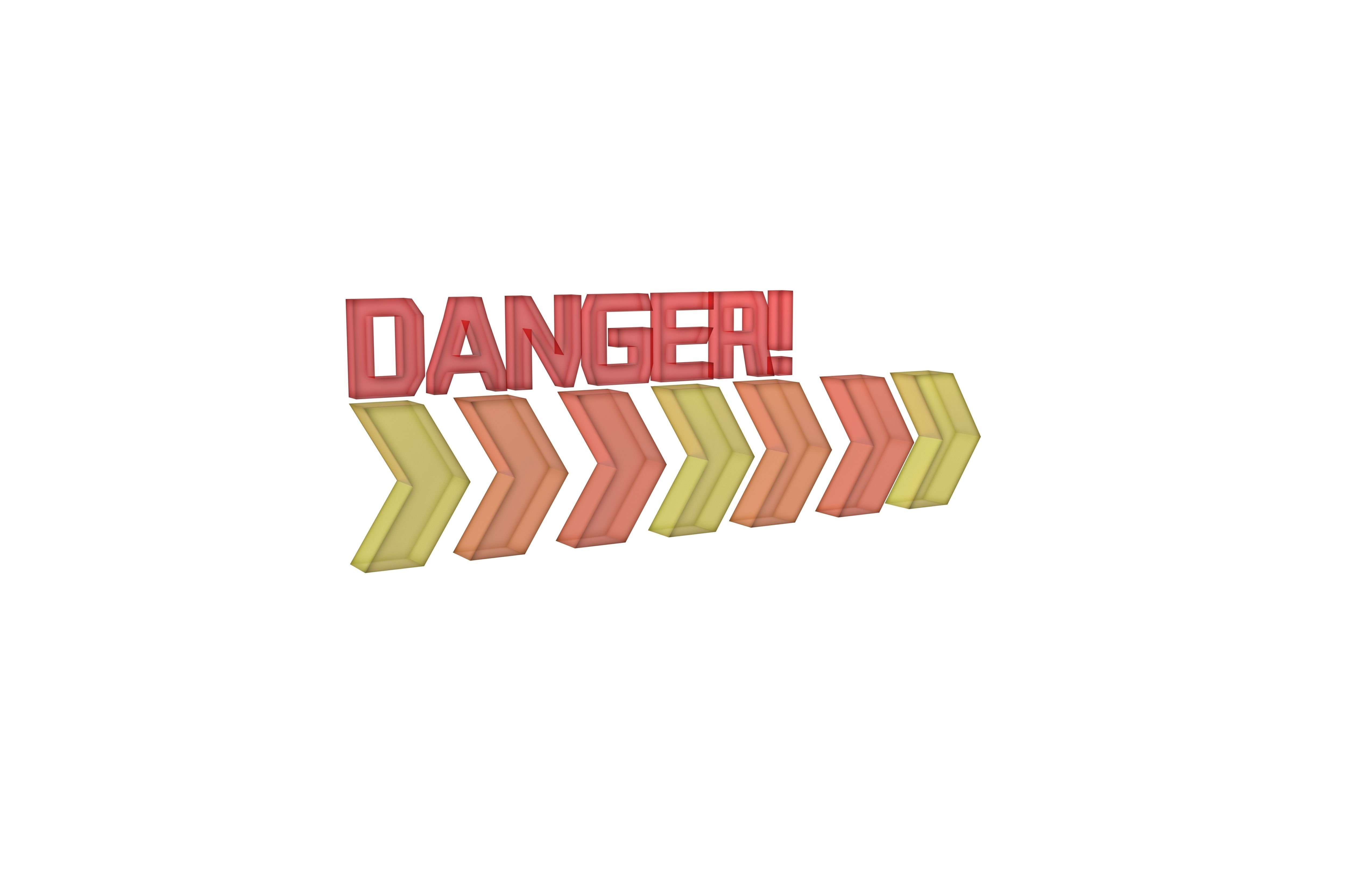 Cyberpunk Future Danger Sign v2 019 Low-poly 3D model_1