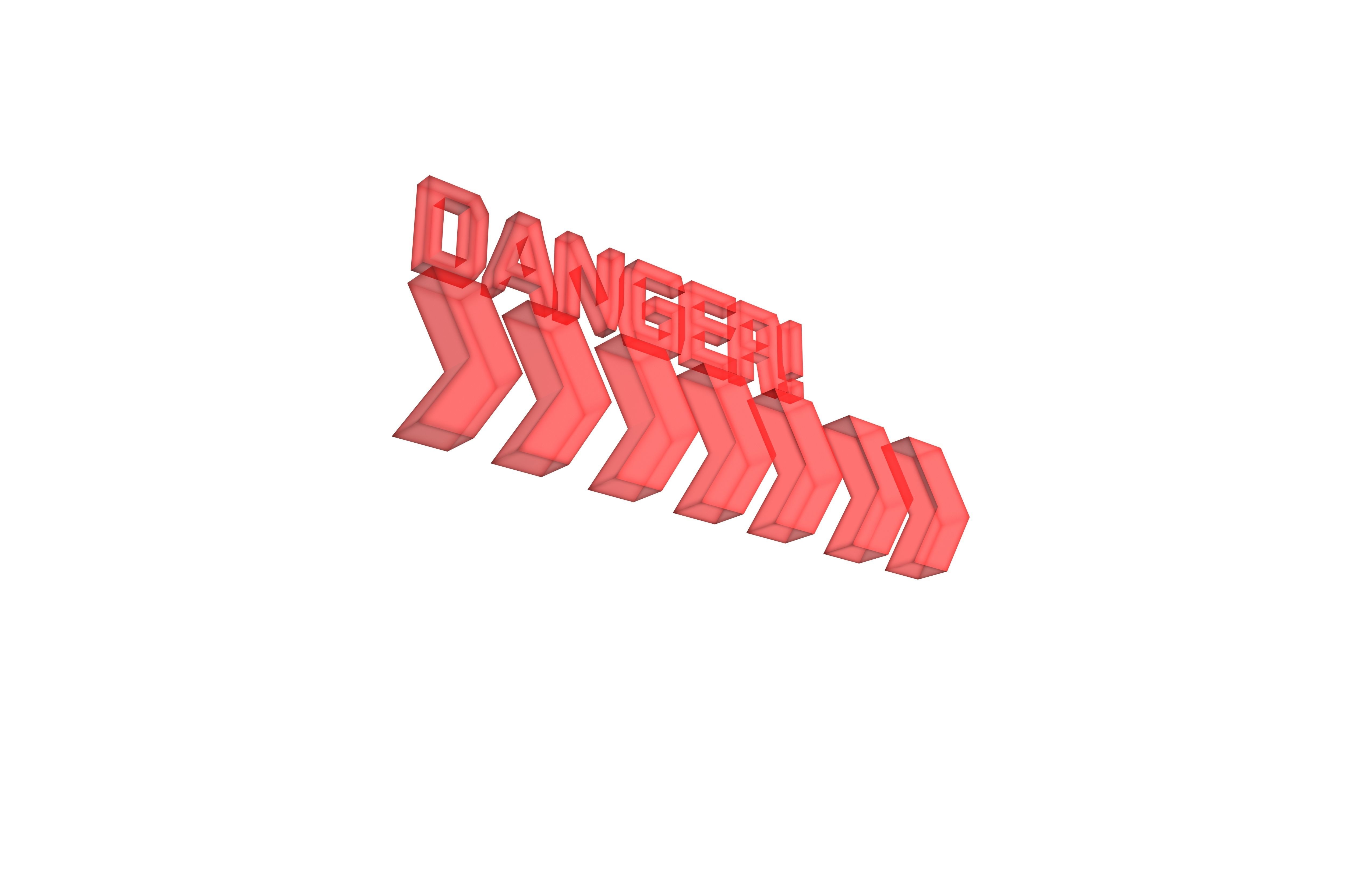 Cyberpunk Future Danger Sign v2 020 Low-poly 3D model_3