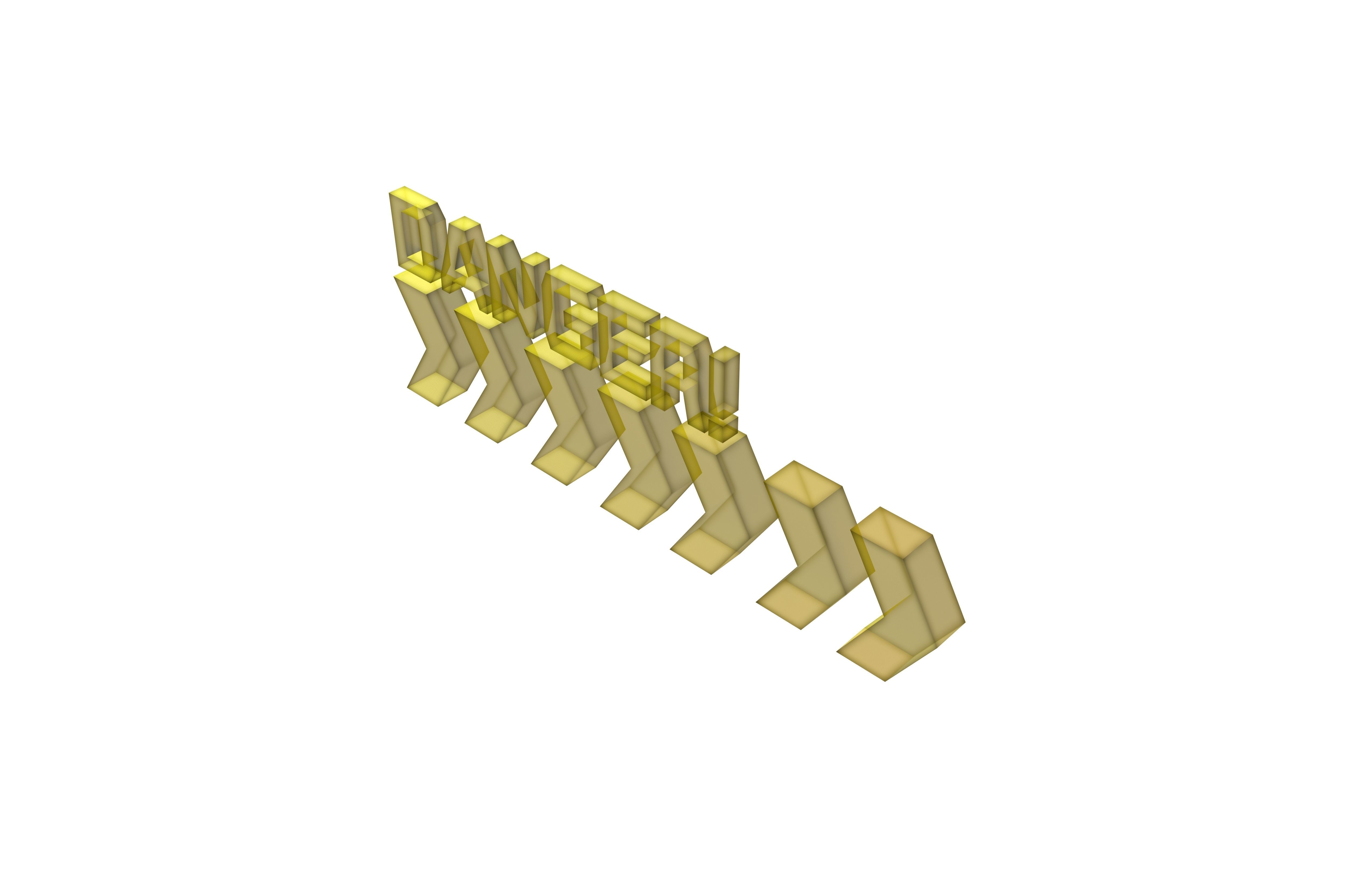 Cyberpunk Future Danger Sign v2 021 Low-poly 3D model_2