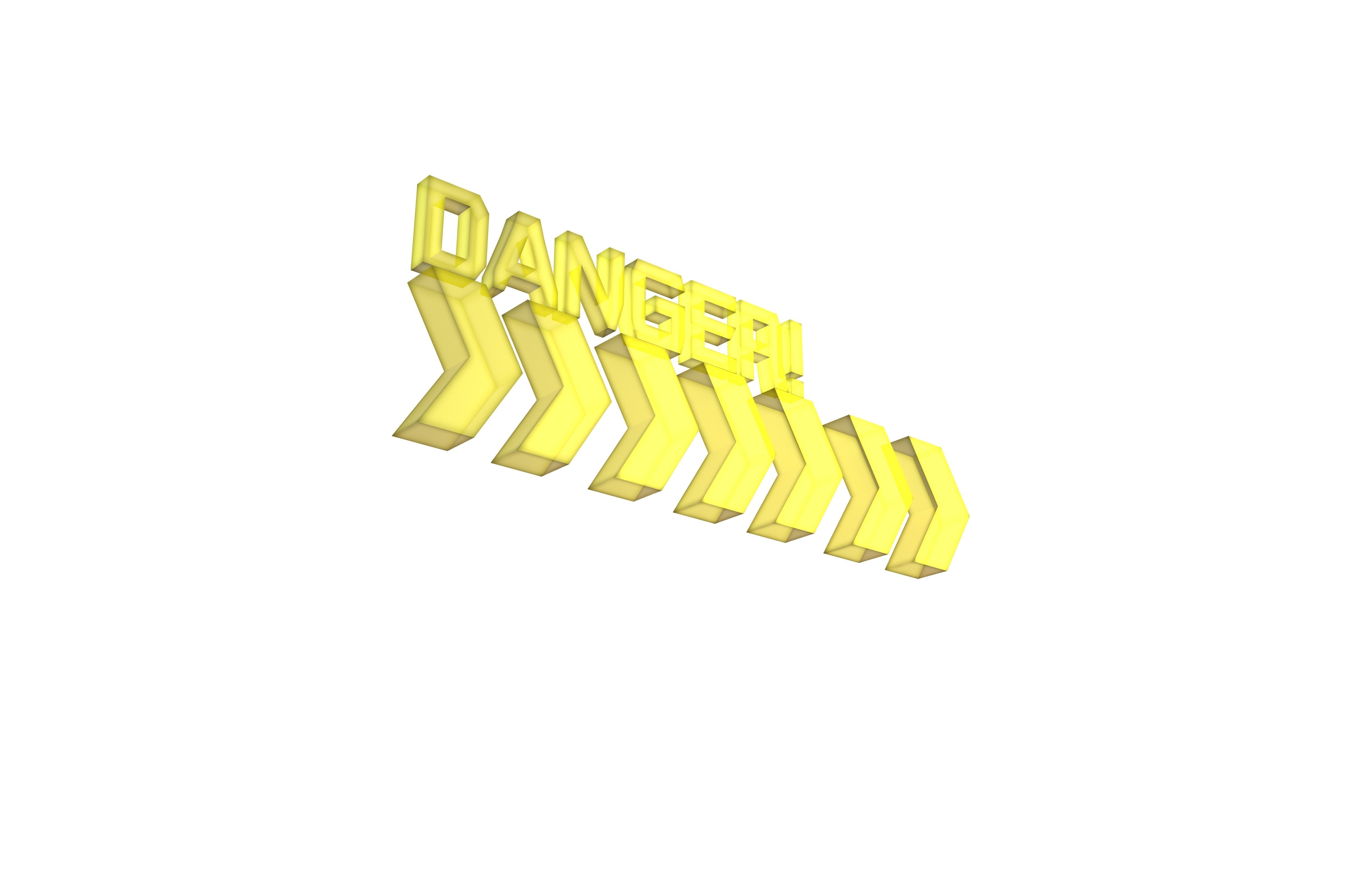 Cyberpunk Future Danger Sign v2 021 Low-poly 3D model_3