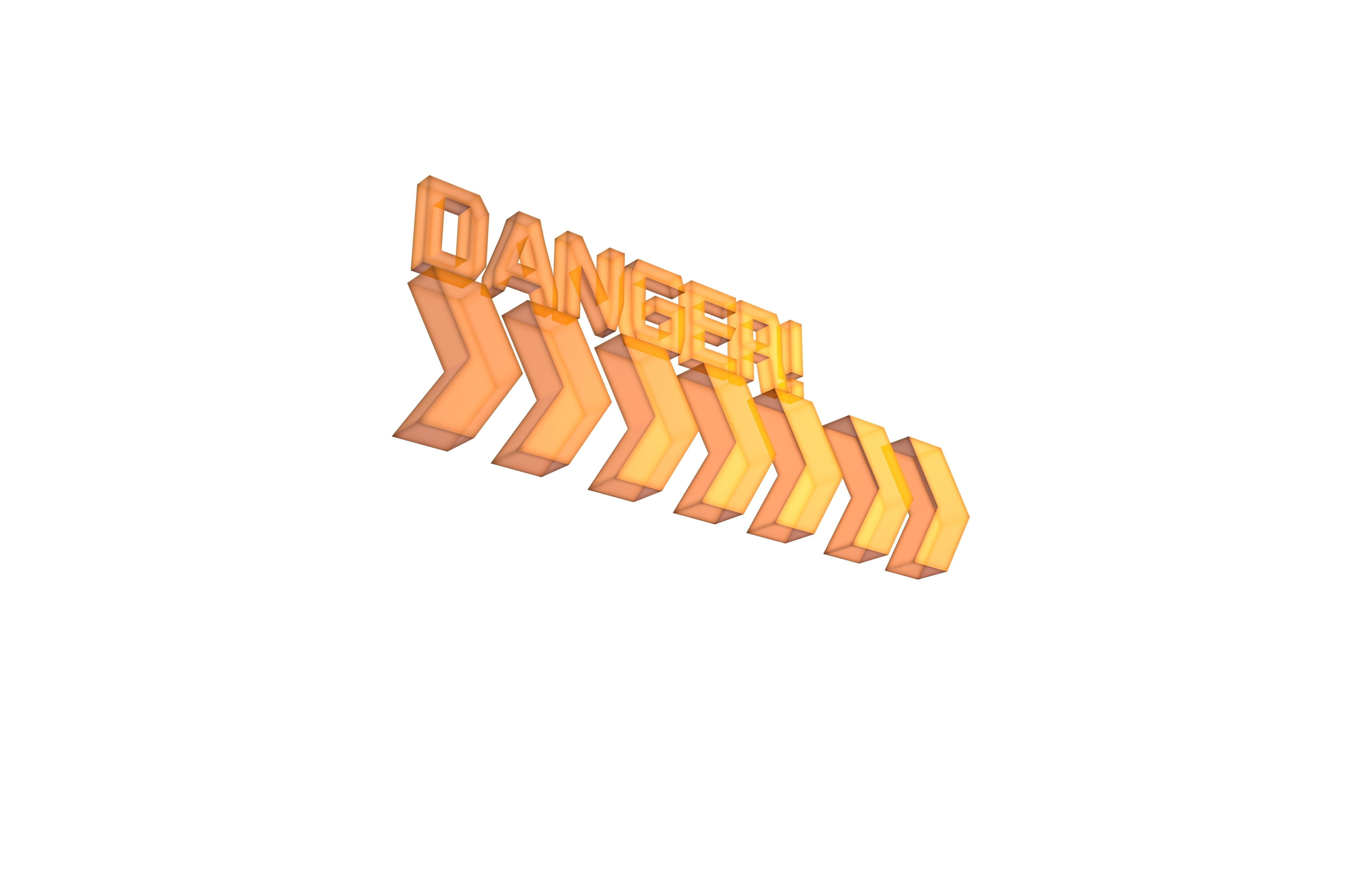 Cyberpunk Future Danger Sign v2 022 Low-poly 3D model_3