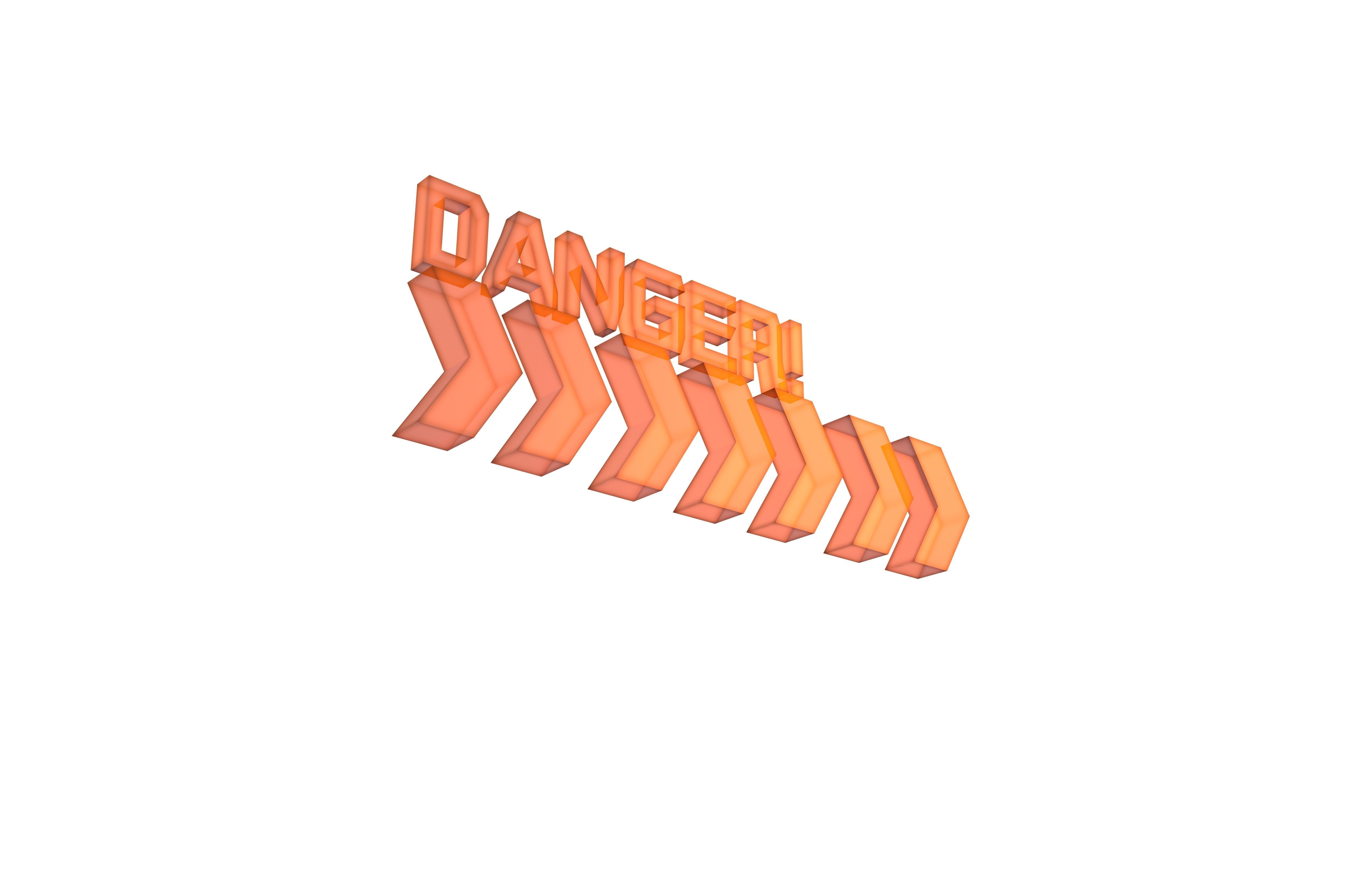 Cyberpunk Future Danger Sign v2 023 Low-poly 3D model_3