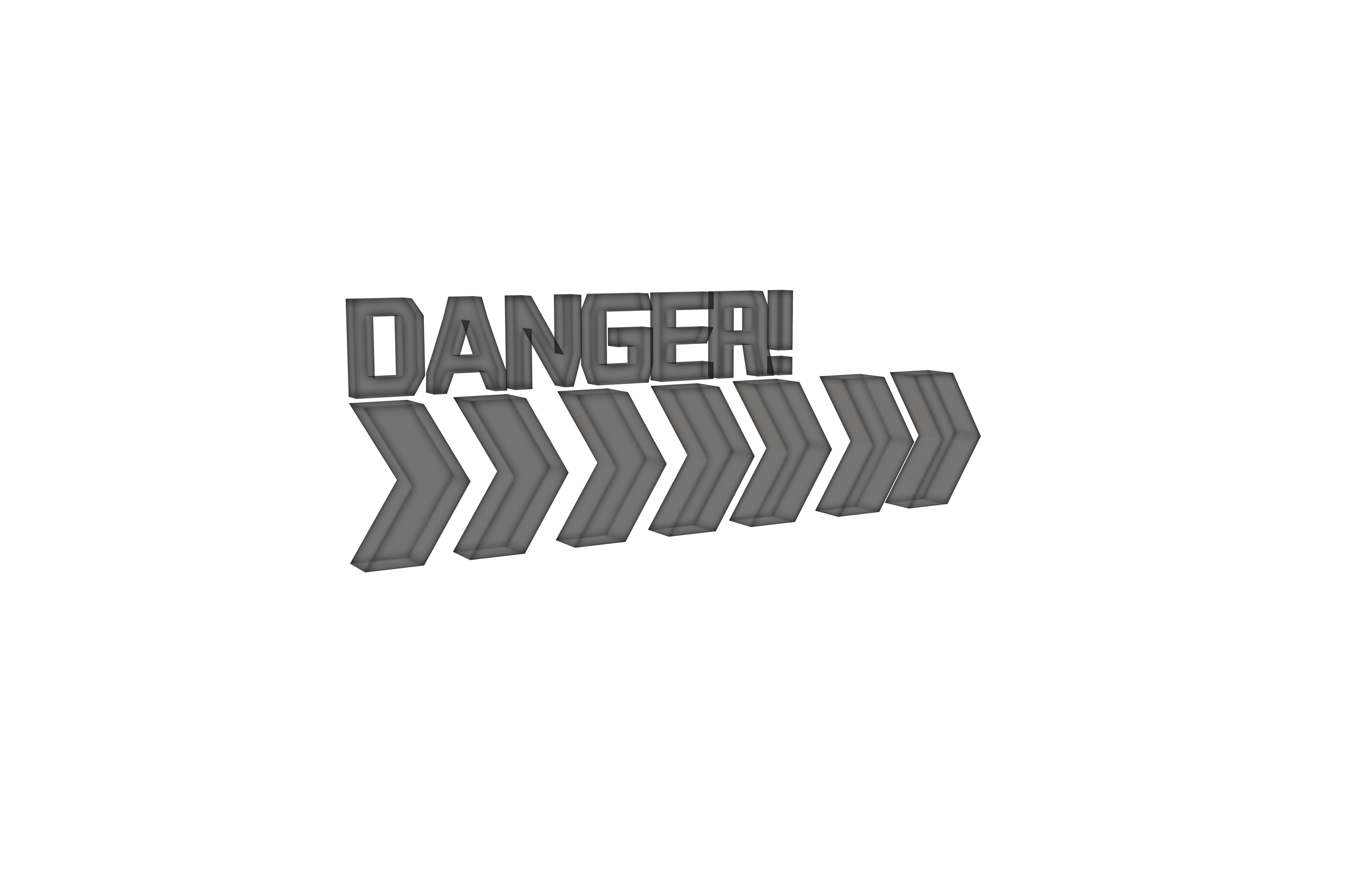 Cyberpunk Future Danger Sign v2 024 Low-poly 3D model_1