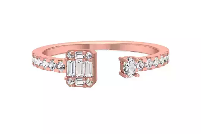 Women Open End Wedding Engagement Band Ring