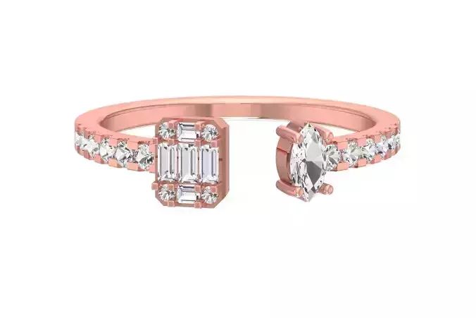 Women Open End Wedding Engagement Band Ring