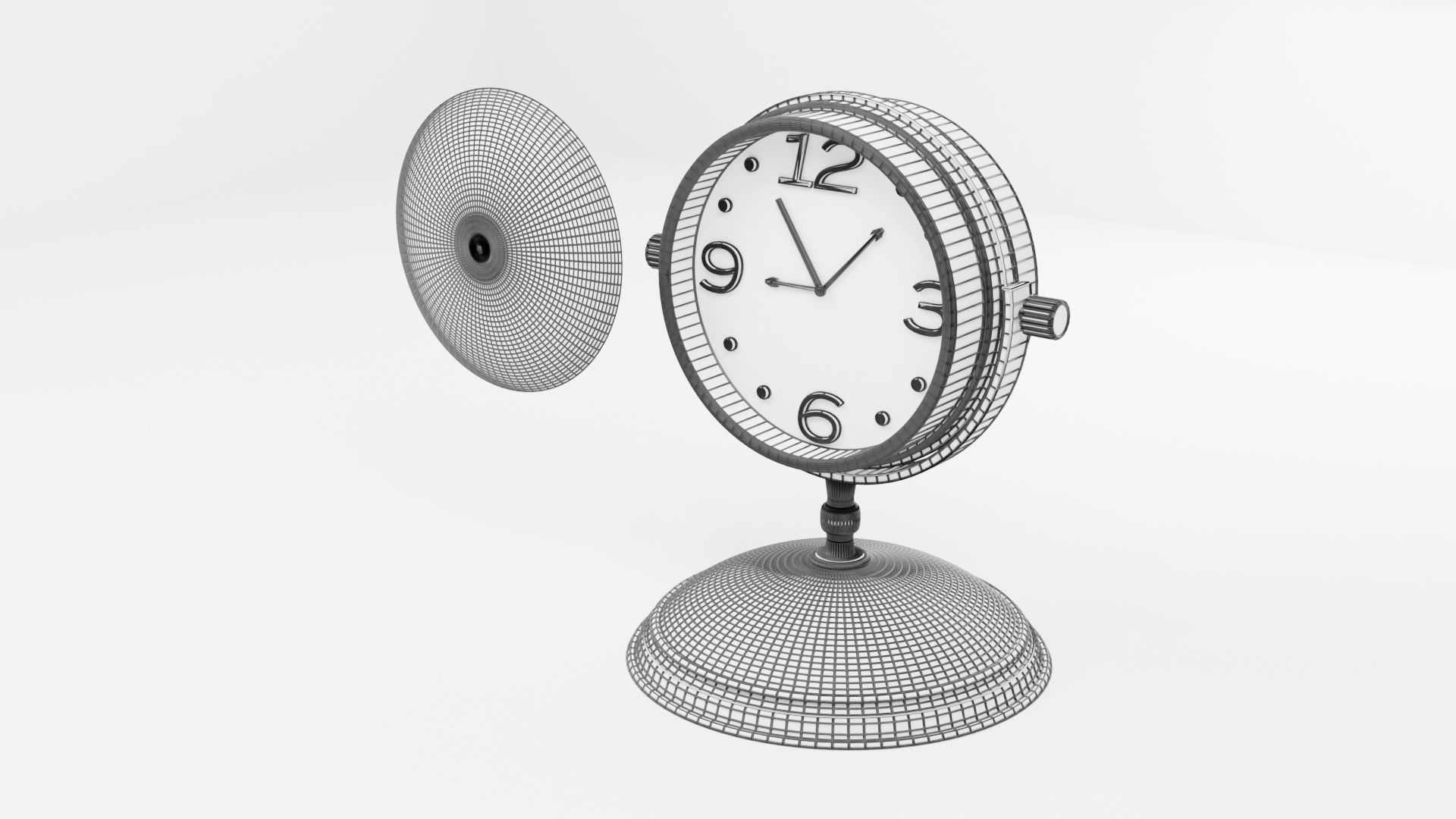 Retro Table Clock 3D model_6