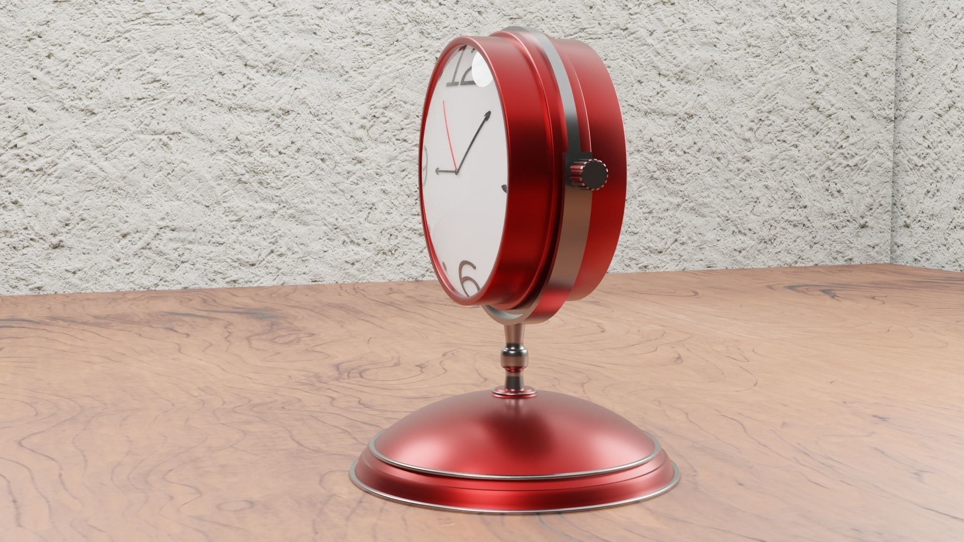 Retro Table Clock 3D model_1