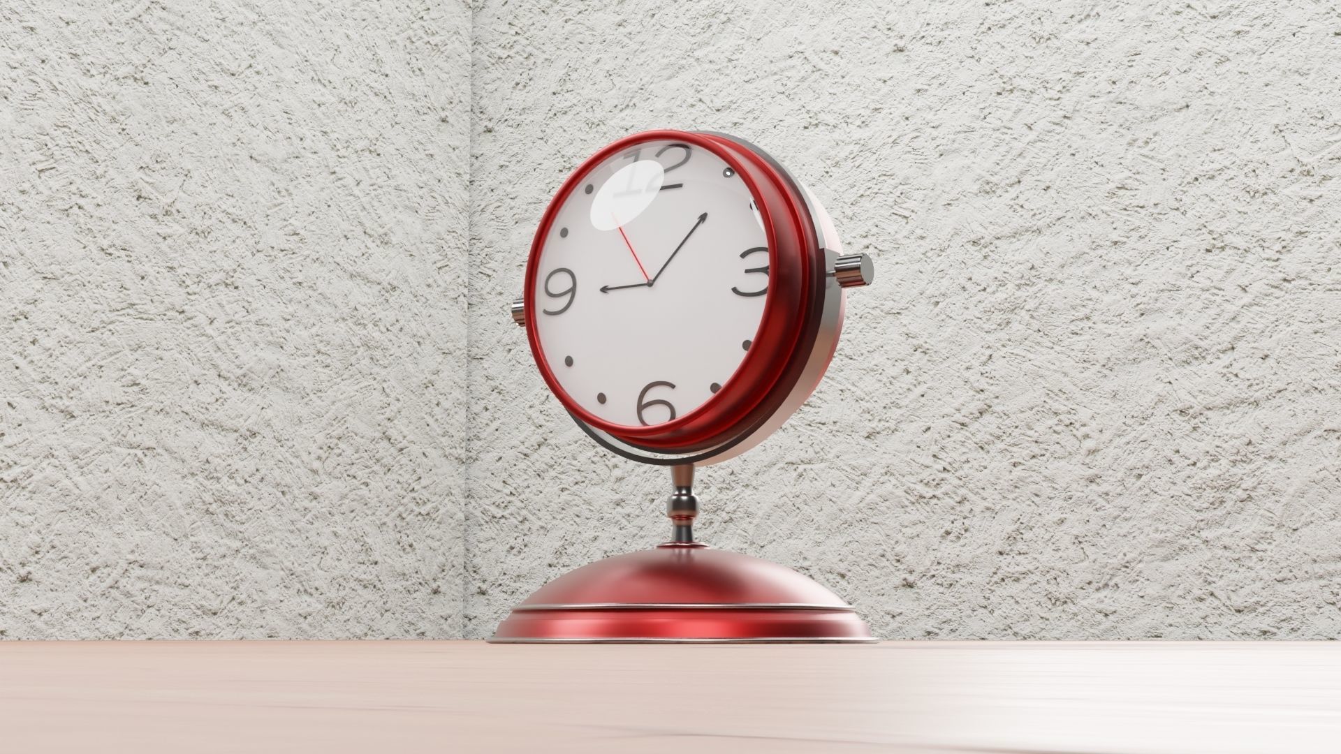 Retro Table Clock 3D model_4