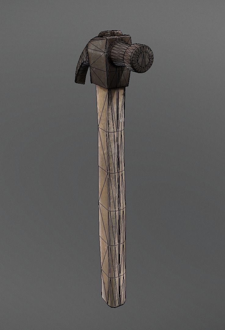 Hammer Vintage Worn Low-poly 3D model_7