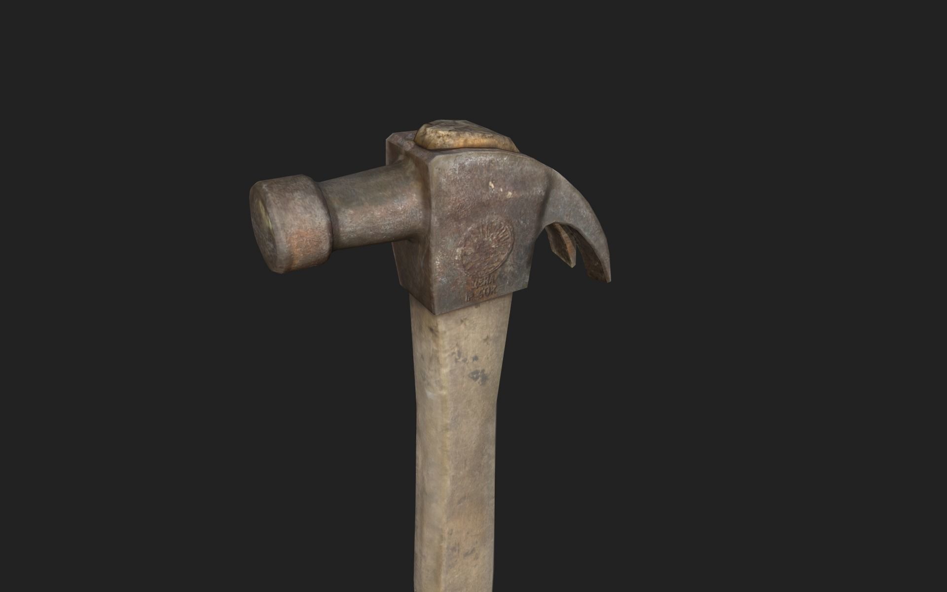 Hammer Vintage Worn Low-poly 3D model_2