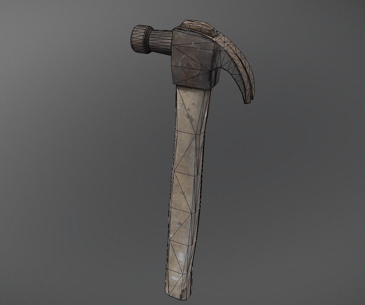 Hammer Vintage Worn Low-poly 3D model_6