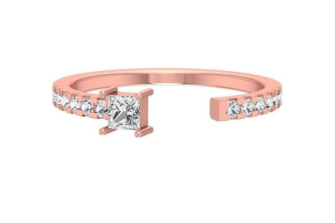 Women Open End Wedding Engagement Band Ring 3D print model