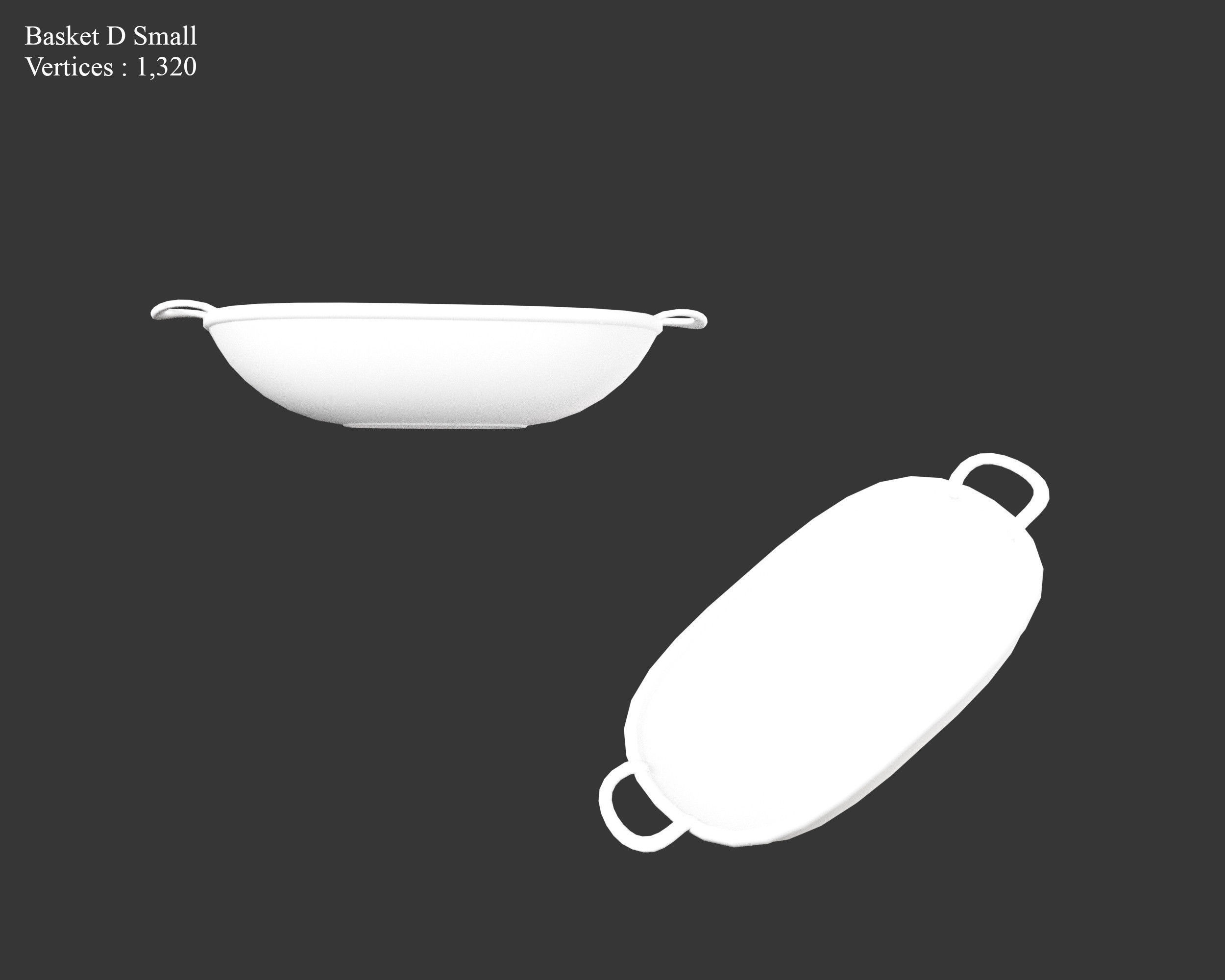 Medieval Containers Woven Baskets Low-poly 3D model_26