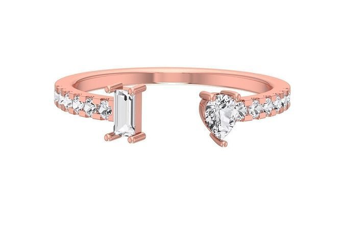 Women Open End Wedding Engagement Band Ring 3D print model