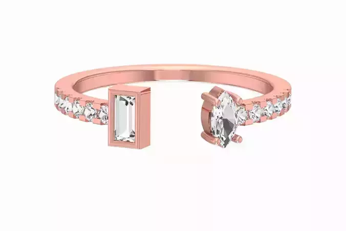 Women Open End Wedding Engagement Band Ring