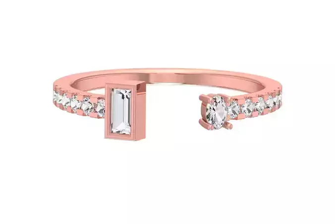 Women Open End Wedding Engagement Band Ring