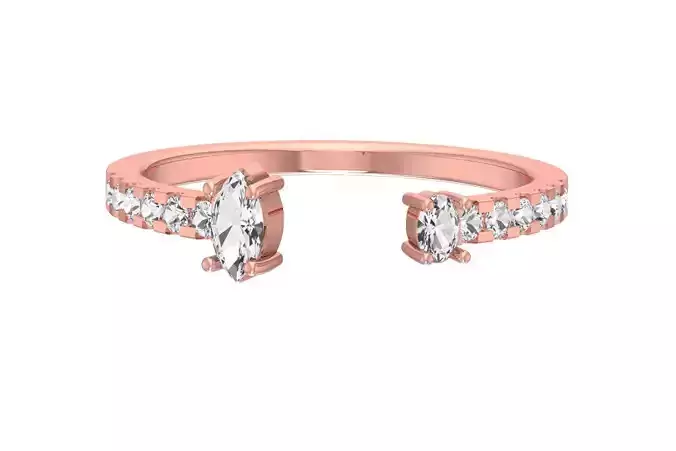 Women Open End Wedding Engagement Band Ring