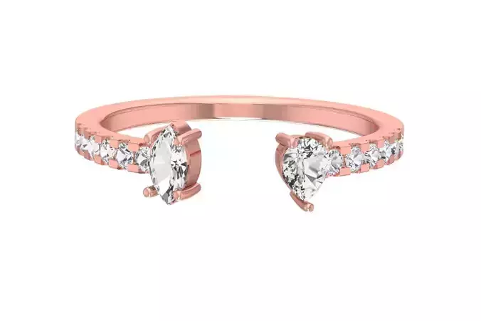 Women Open End Wedding Engagement Band Ring