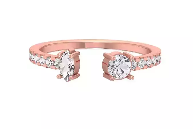 Women Open End Wedding Engagement Band Ring
