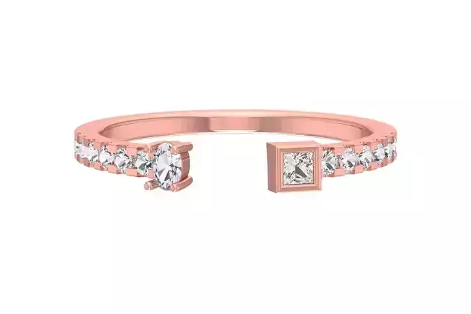 Women Open End Wedding Engagement Band Ring