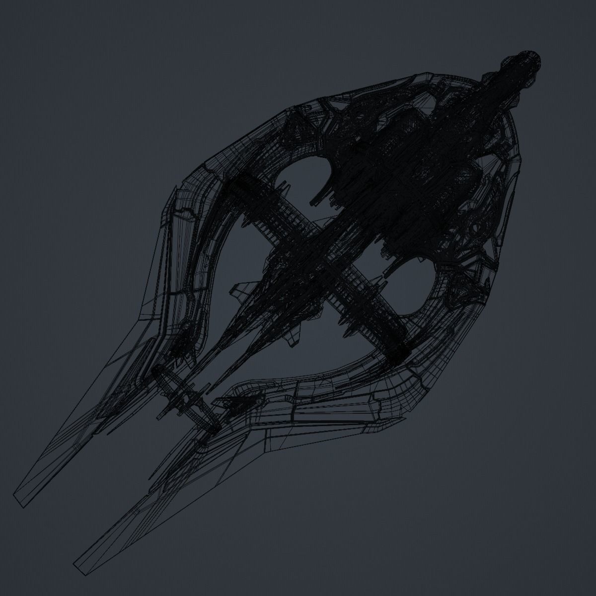 Warp Spaceship 3D model_9