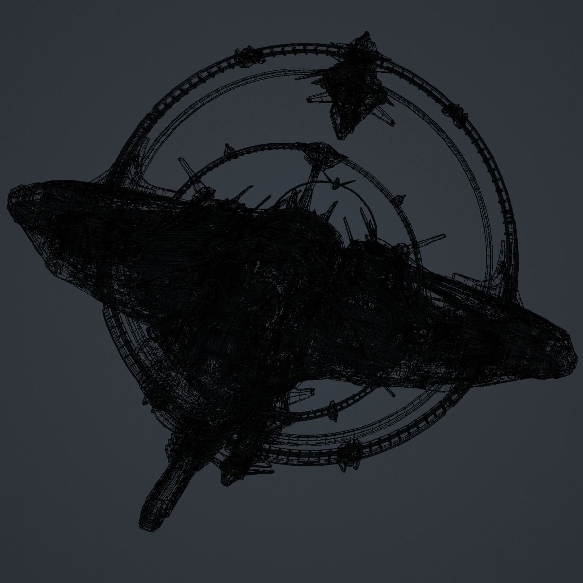 Warp Spaceship 3D model_4