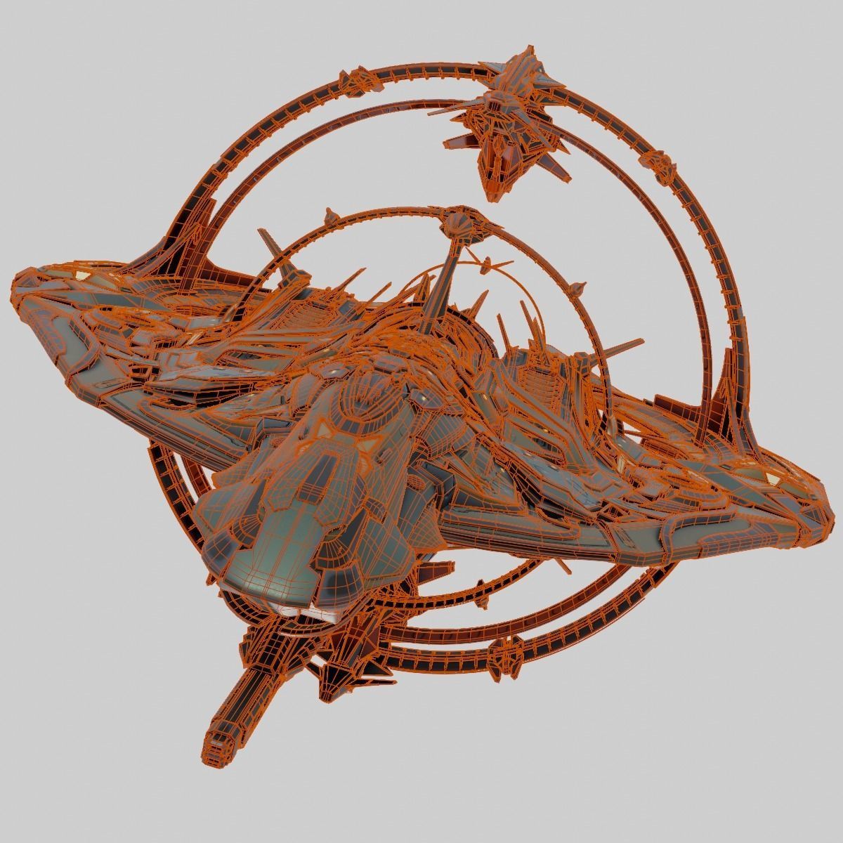 Warp Spaceship 3D model_14