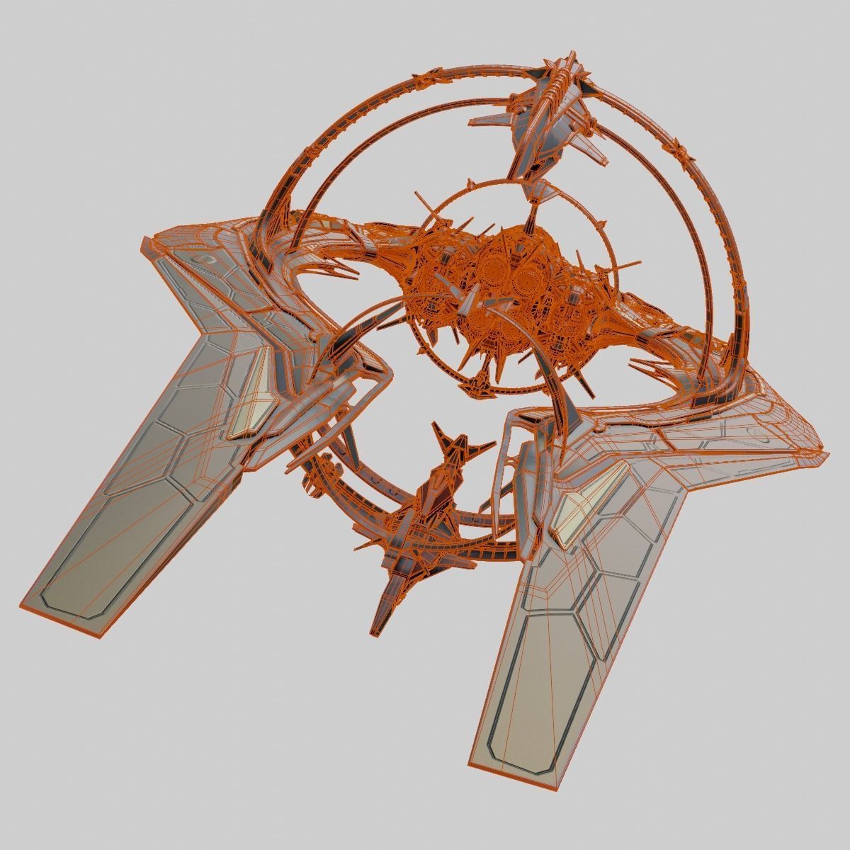 Warp Spaceship 3D model_15