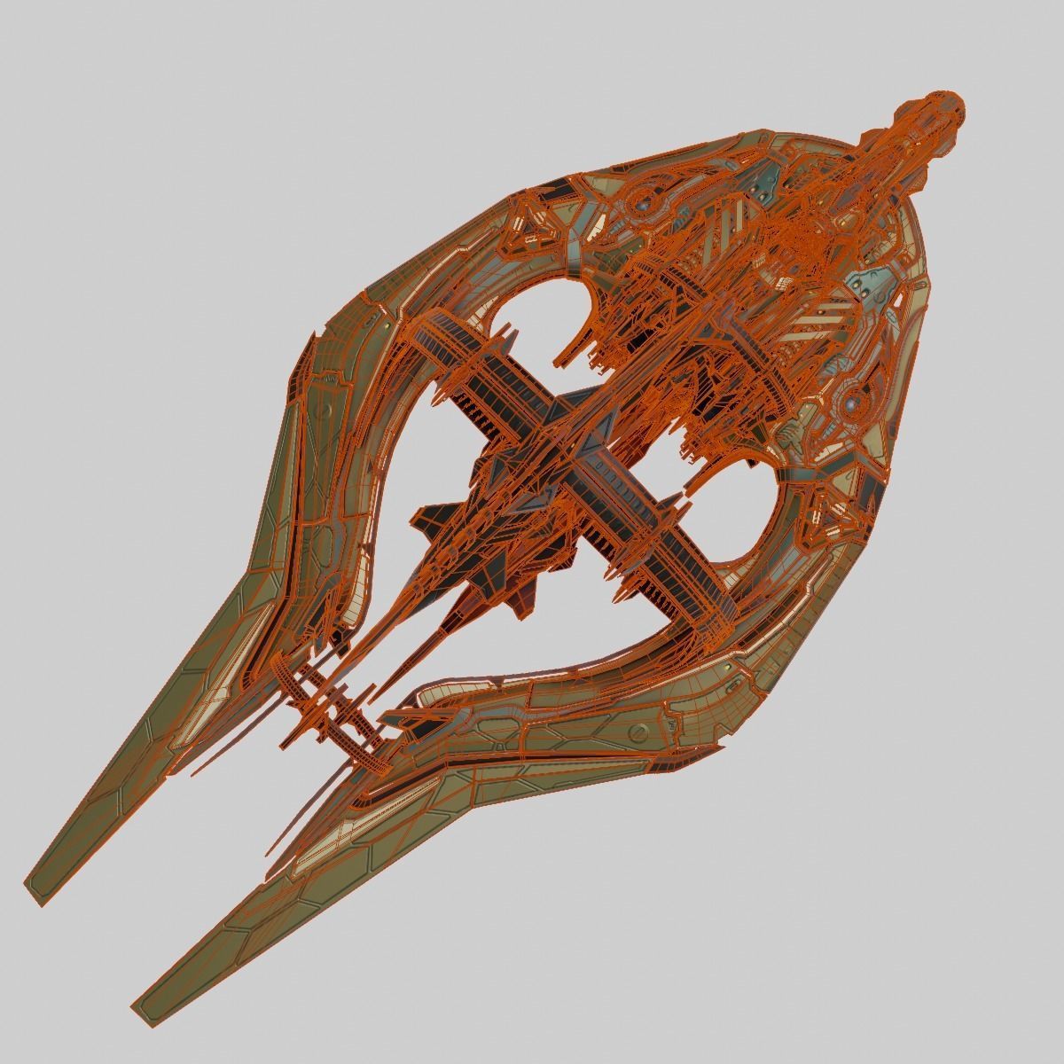 Warp Spaceship 3D model_11