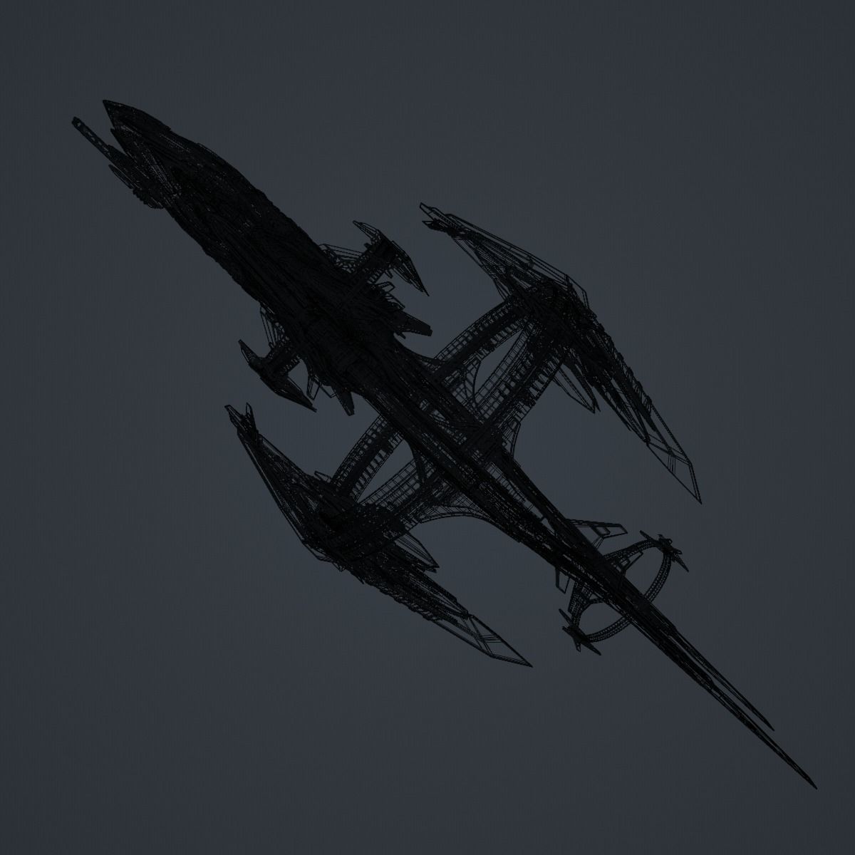 Warp Spaceship 3D model_7