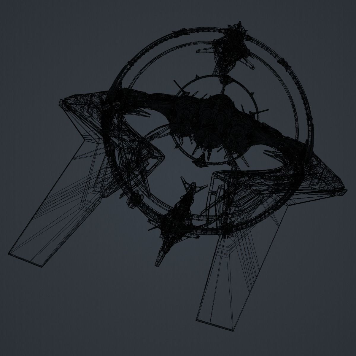 Warp Spaceship 3D model_6